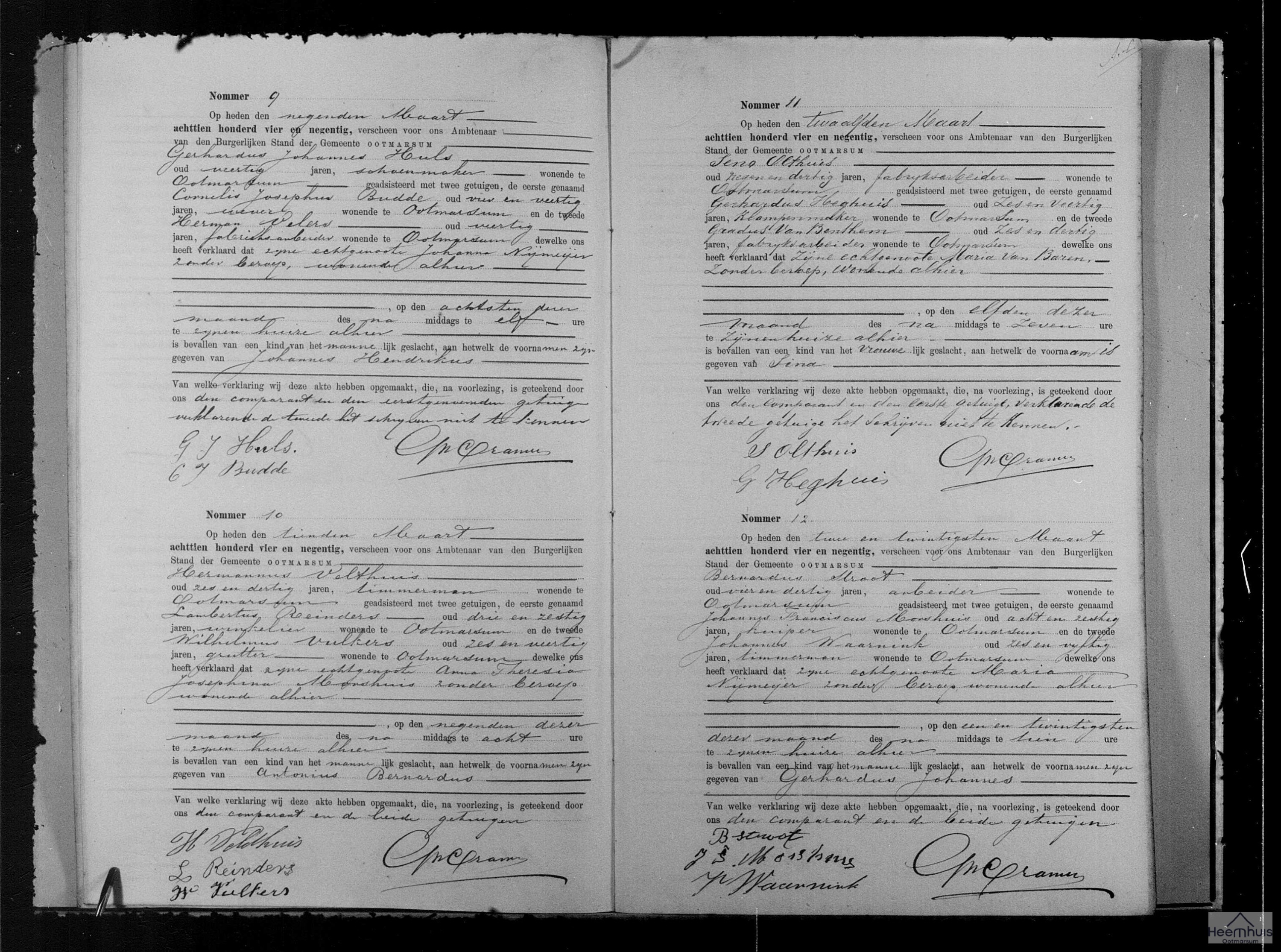 Geboorteakte van Antonius Bernardus Velthuis