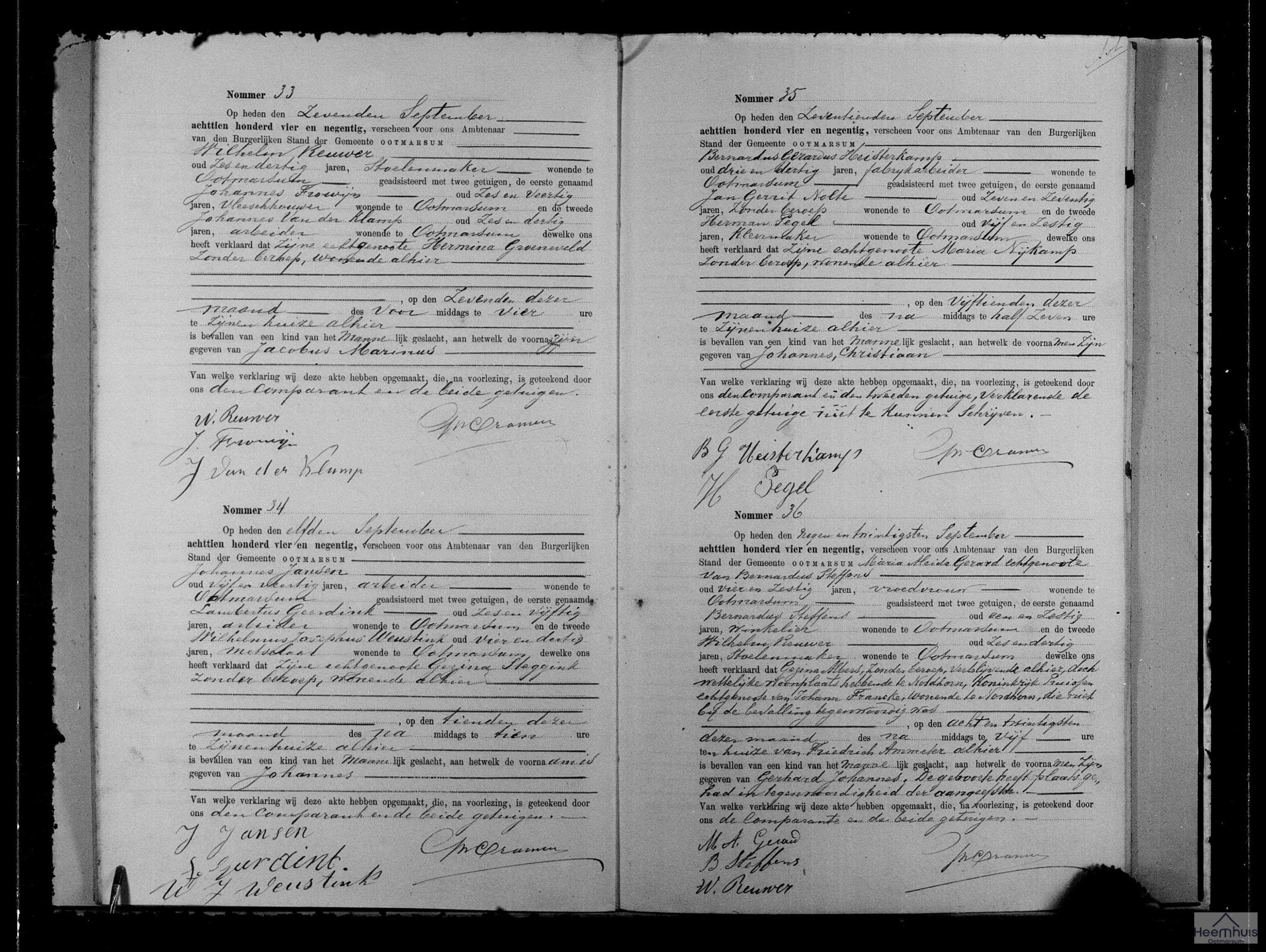 Geboorteakte van Johannes Christiaan Heisterkamp