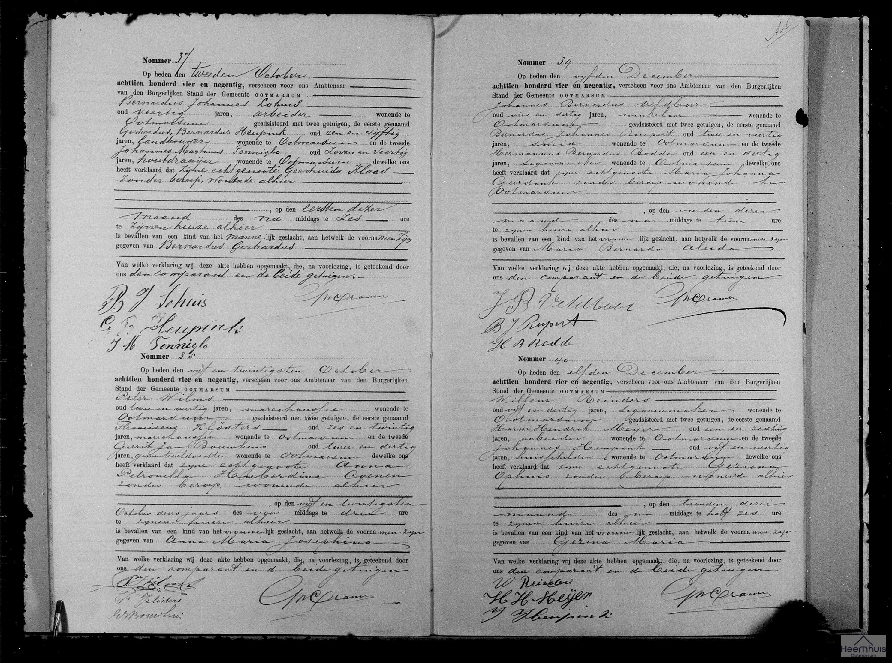 Geboorteakte van Maria Bernarda Aleida Veldboer