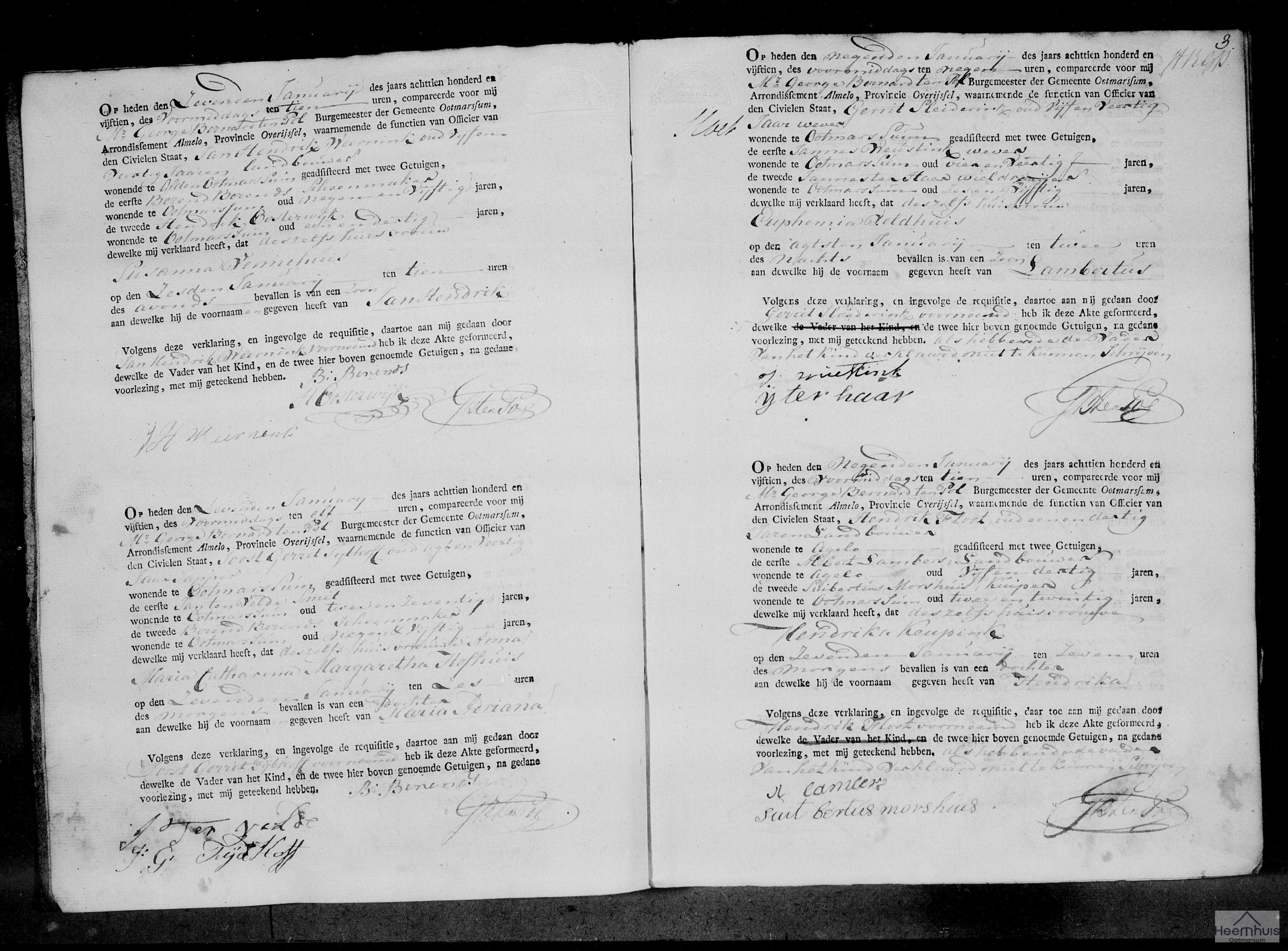 Geboorteakte van Jan Hendrik Weernink