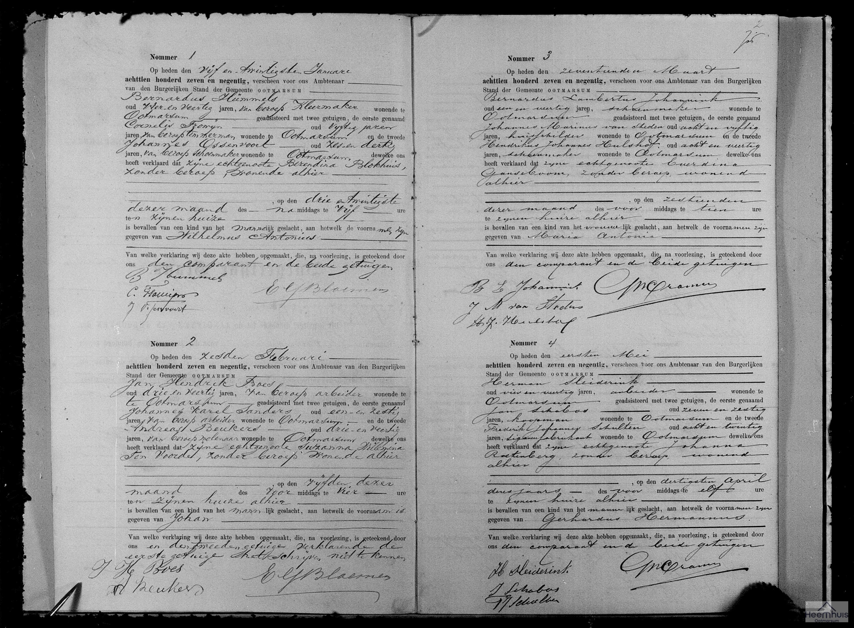 Geboorteakte van Maria Antonia Johannink Geboorteakte van Maria Antonia Johannink
