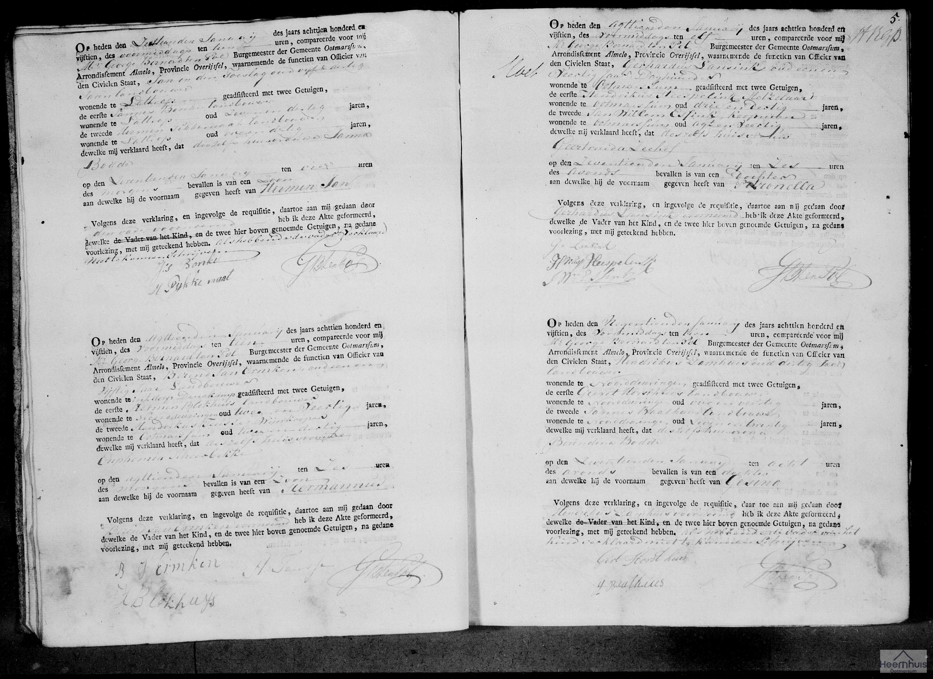 Geboorteakte van Hermen Jan in den Toeslag Geboorteakte van Hermen Jan in den Toeslag