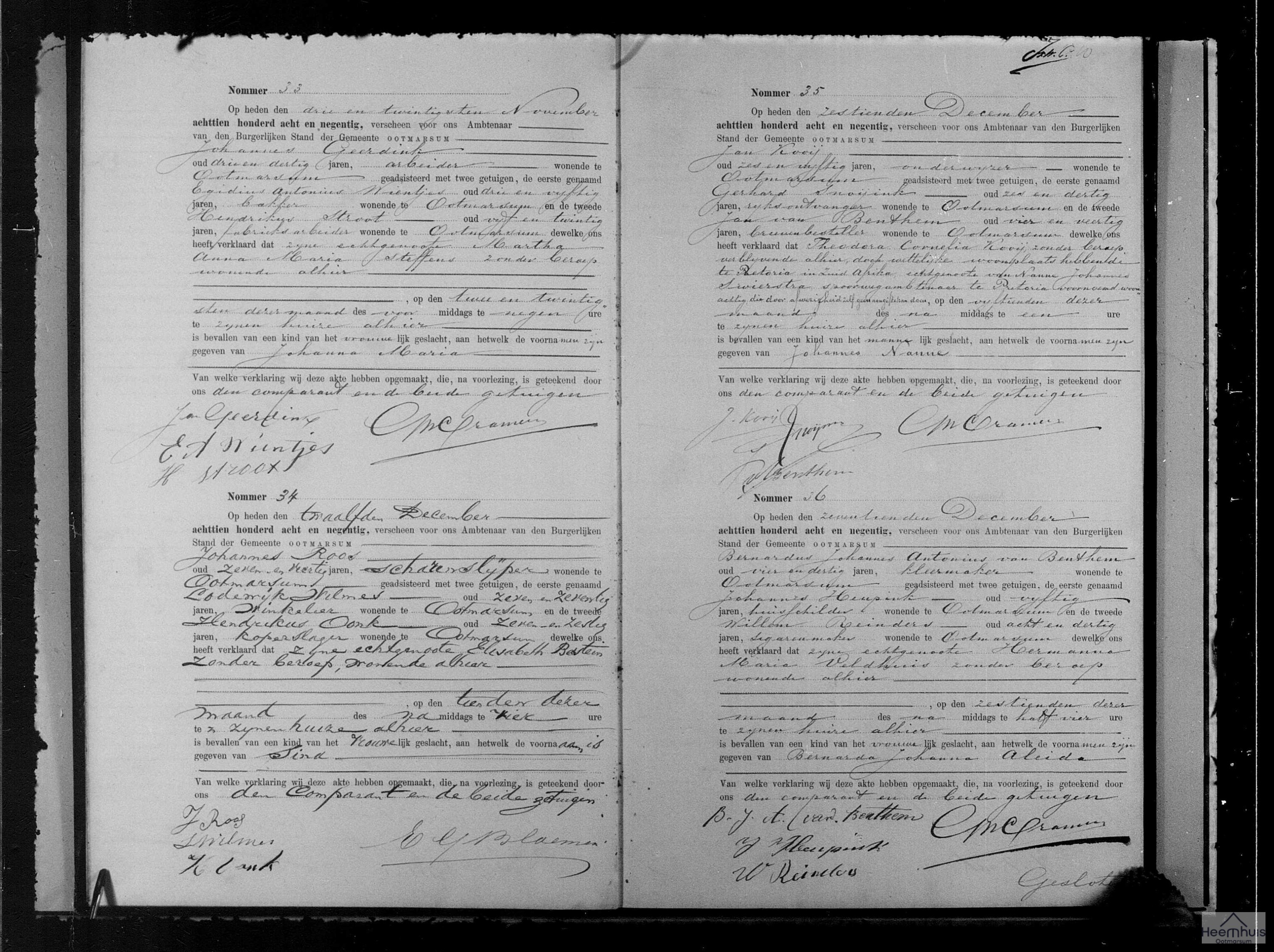 Geboorteakte van Johannes Nanne Swierstra Geboorteakte van Johannes Nanne Swierstra