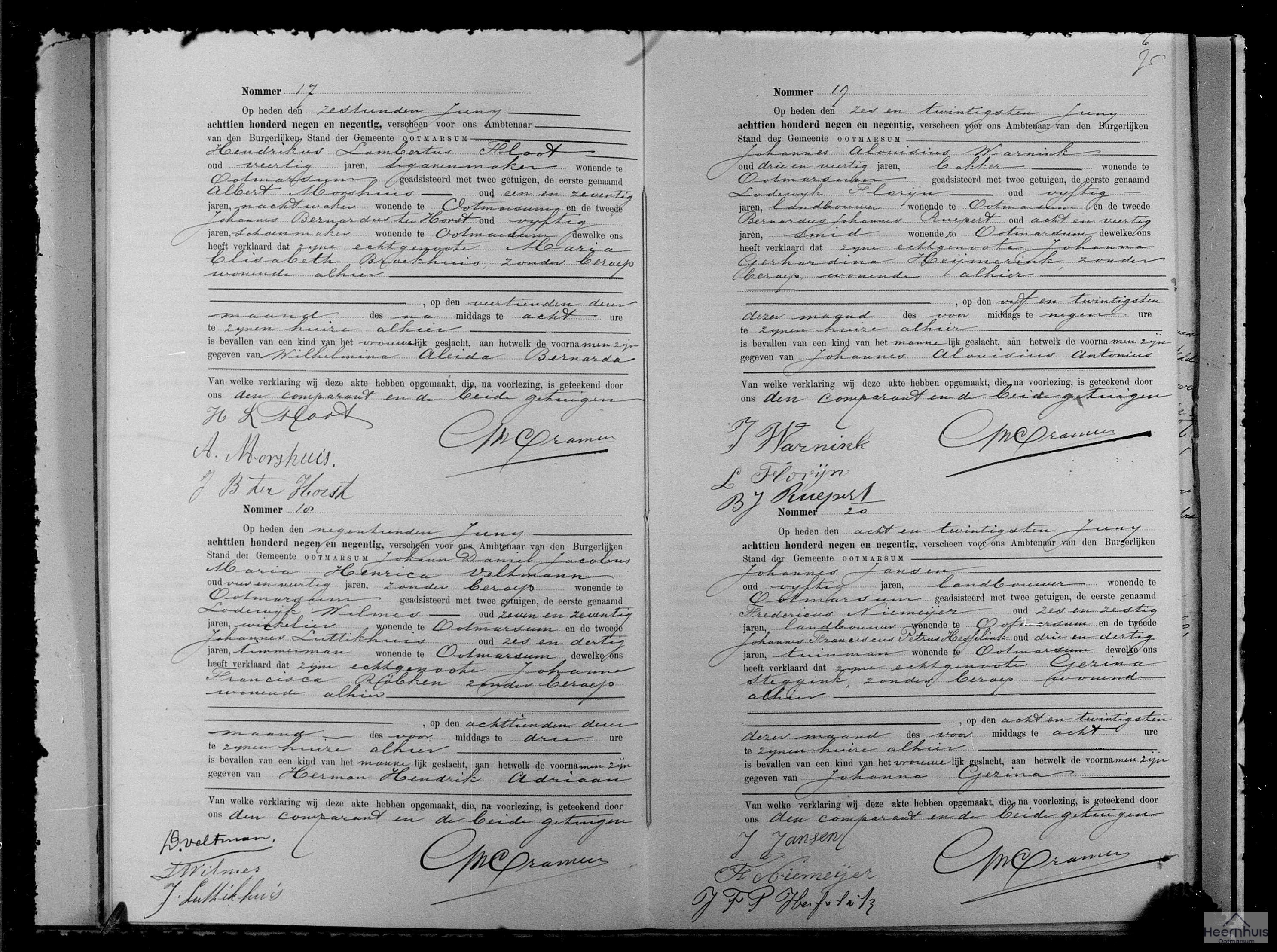 Geboorteakte van Herman Hendrik Adriaan Veltmann