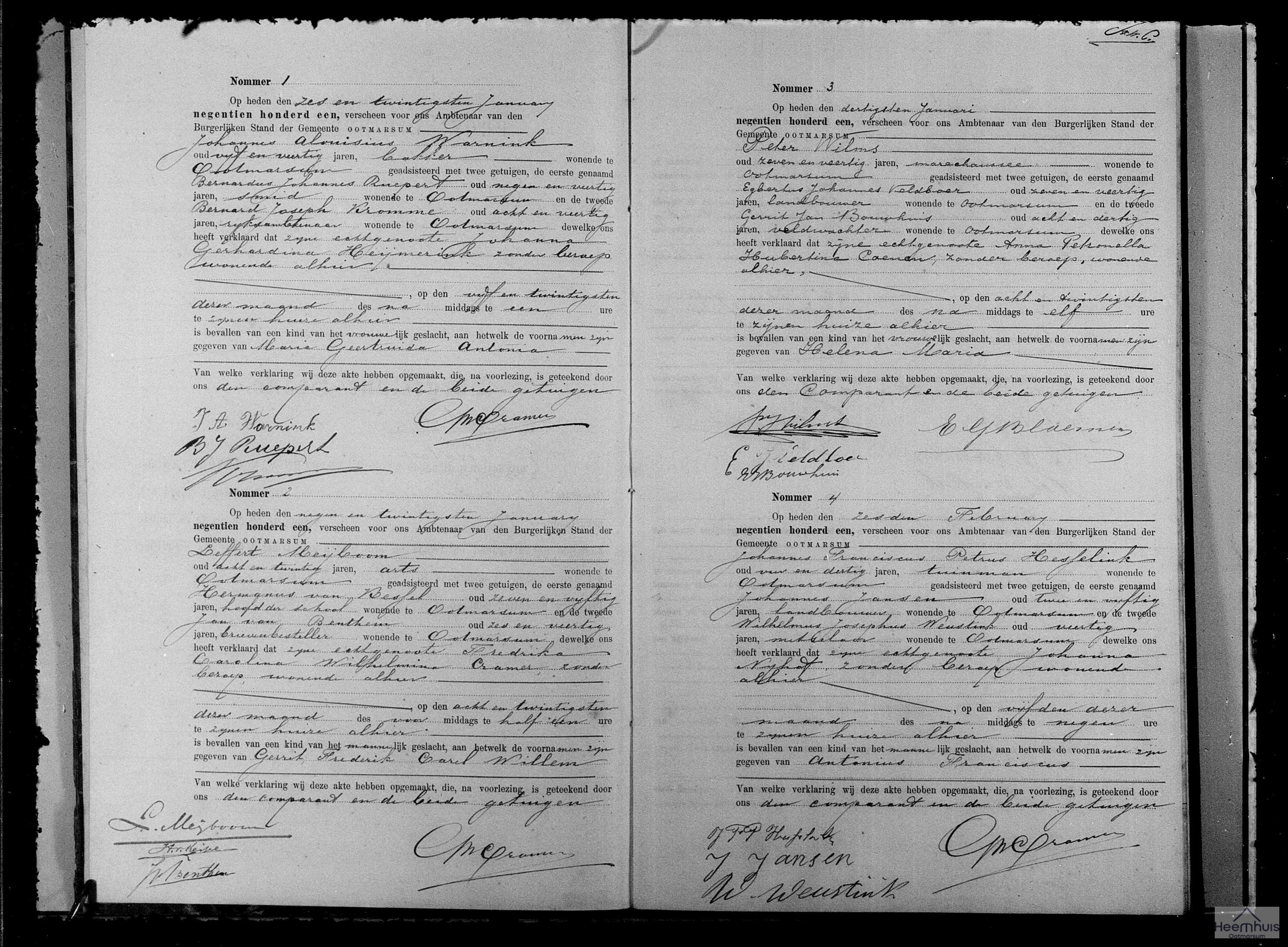 Geboorteakte van Gerrit Frederik Carel Willem Meijboom Geboorteakte van Gerrit Frederik Carel Willem Meijboom