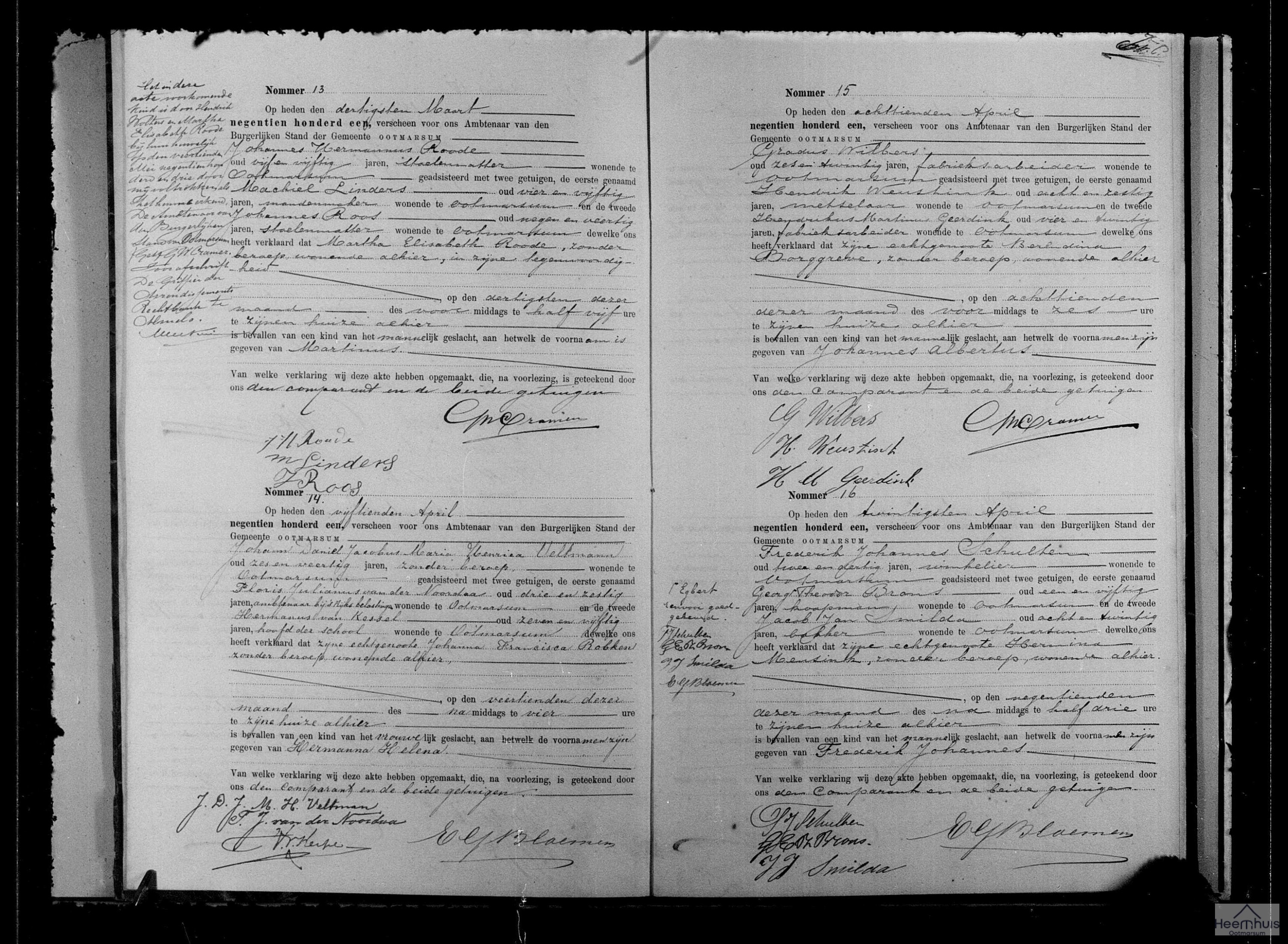 Geboorteakte van Hermanna Helena Veltmann