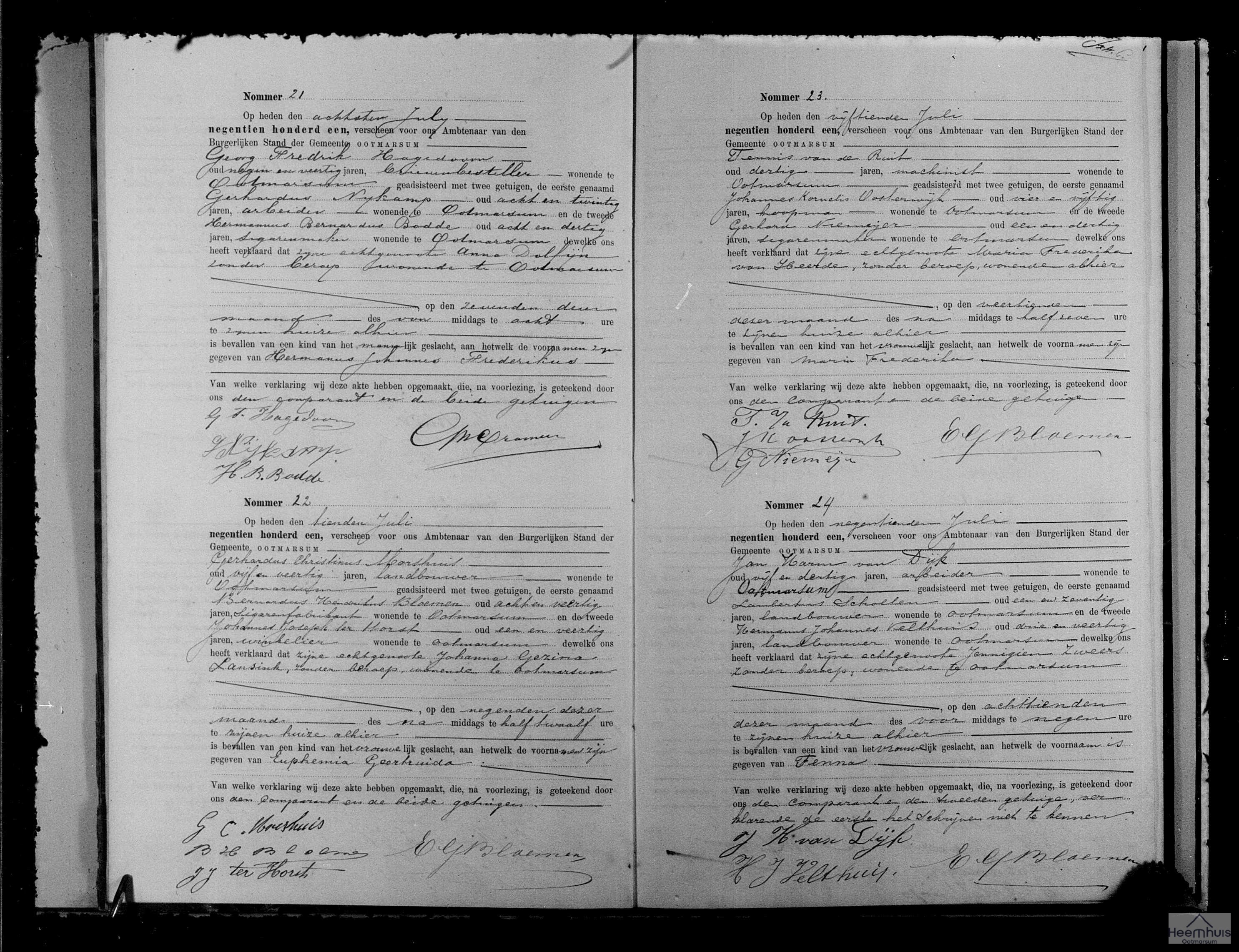 Geboorteakte van Maria Frederika van de Ruit Geboorteakte van Maria Frederika van de Ruit