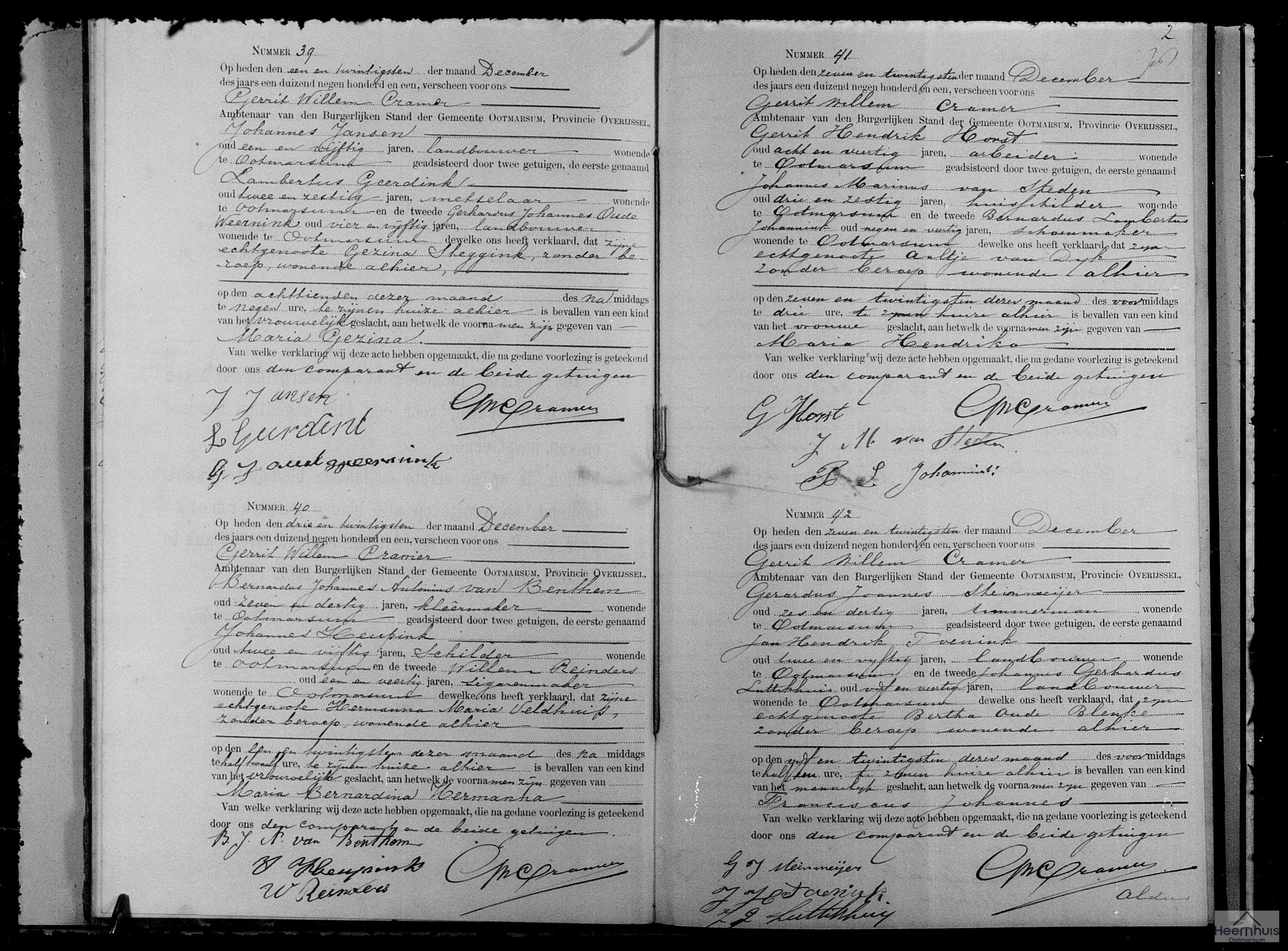 Geboorteakte van Maria Bernardina Hermanna van Benthem
