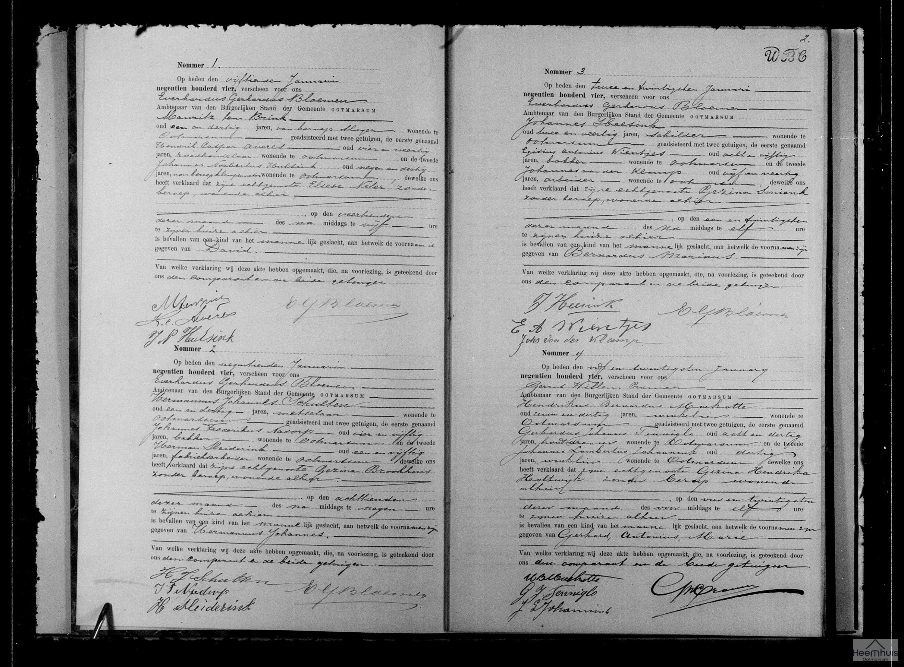 Geboorteakte van David ten Brink