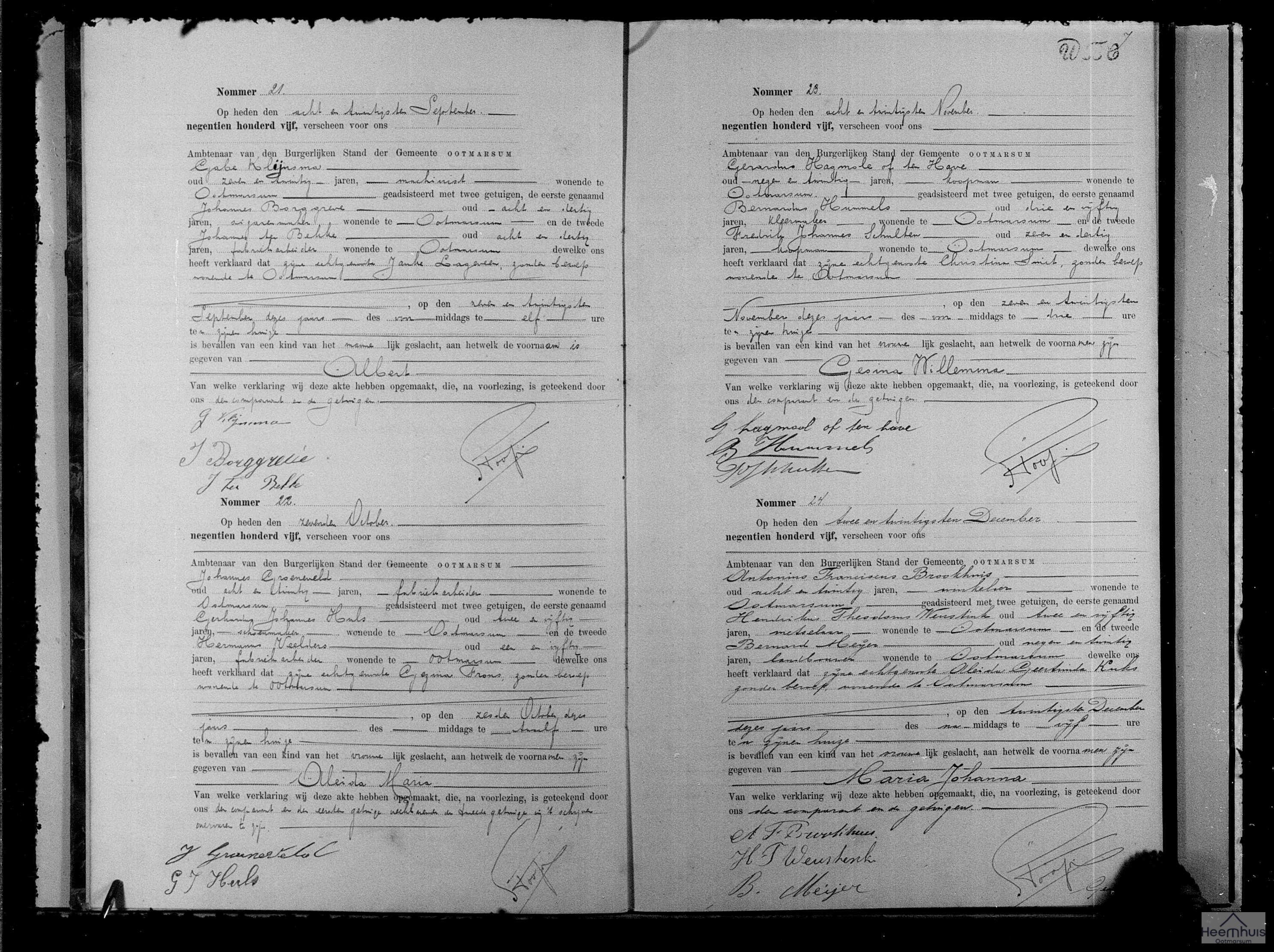 Geboorteakte van Maria Johanna Brookhuis Geboorteakte van Maria Johanna Brookhuis