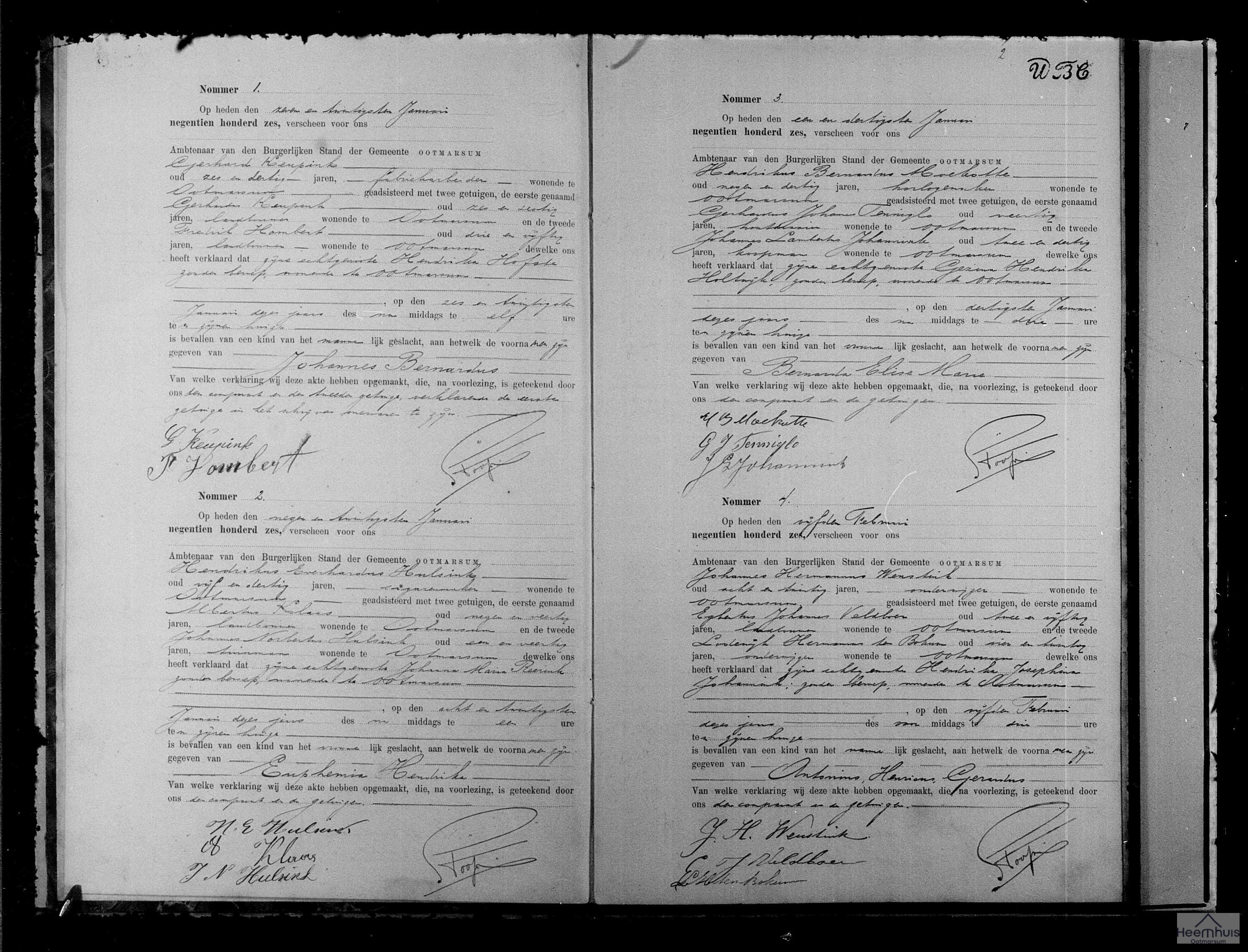 Geboorteakte van Antonius Henricus Gerardus Weustink