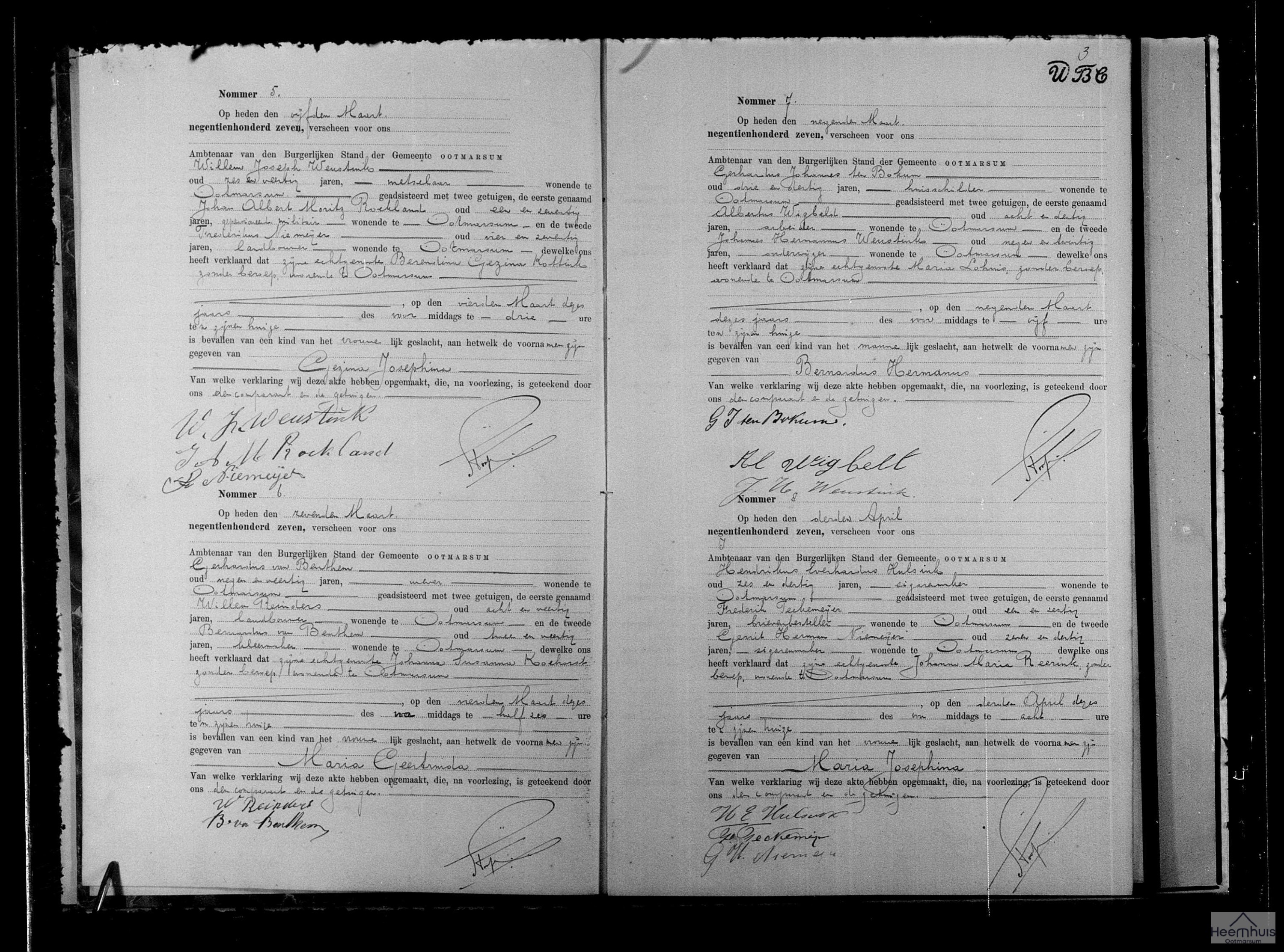 Geboorteakte van Maria Josephina Hulsink