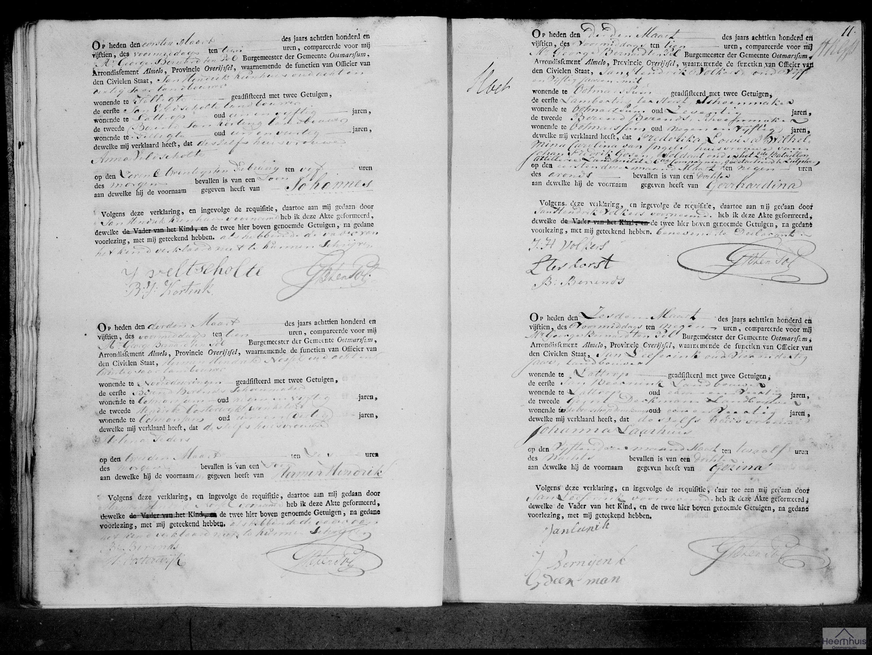 Geboorteakte van Gezina Leeferink