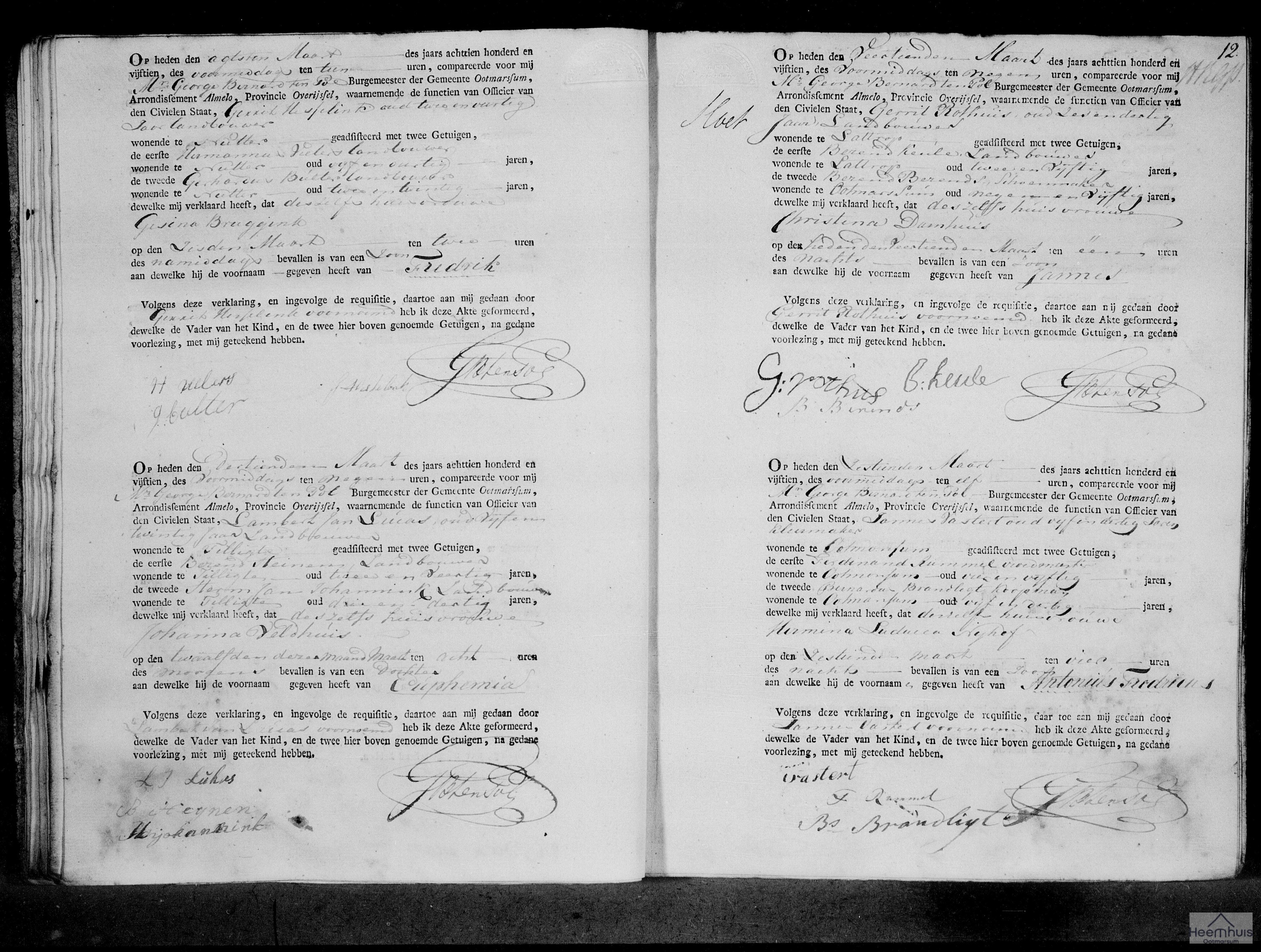 Geboorteakte van Fredrik Hesselink