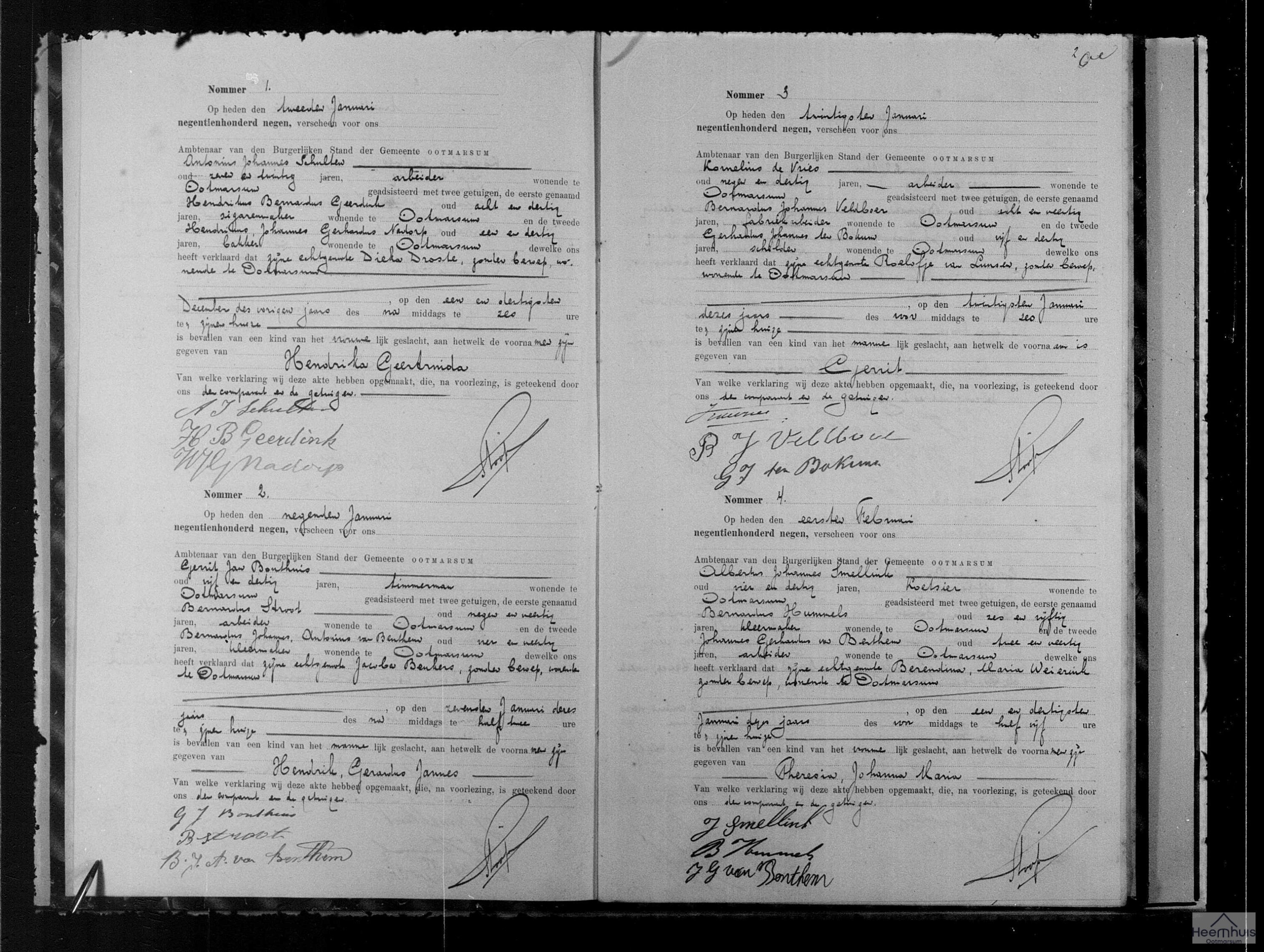 Geboorteakte van Gerrit de Vries Geboorteakte van Gerrit de Vries