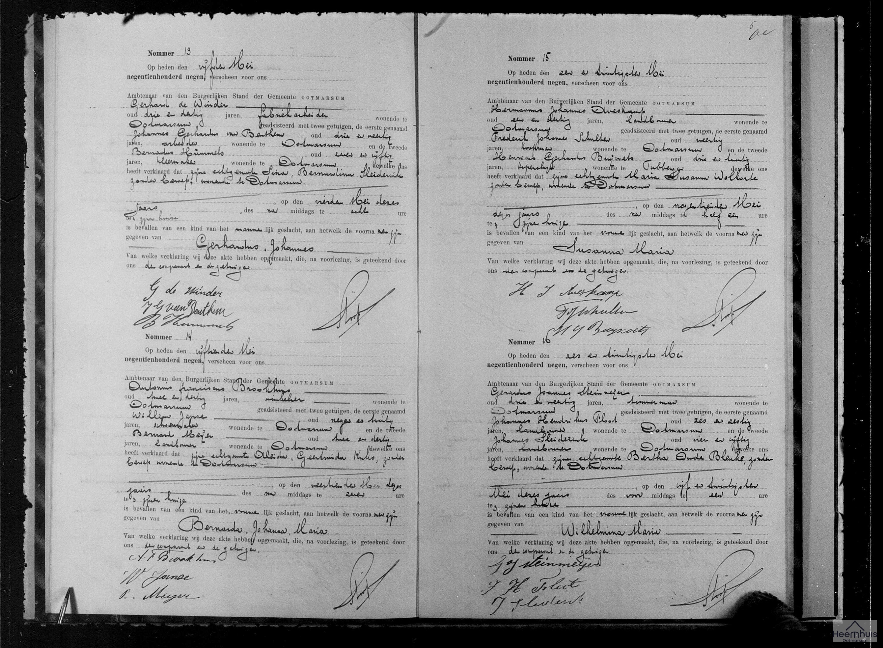 Geboorteakte van Susanna Maria Aveskamp