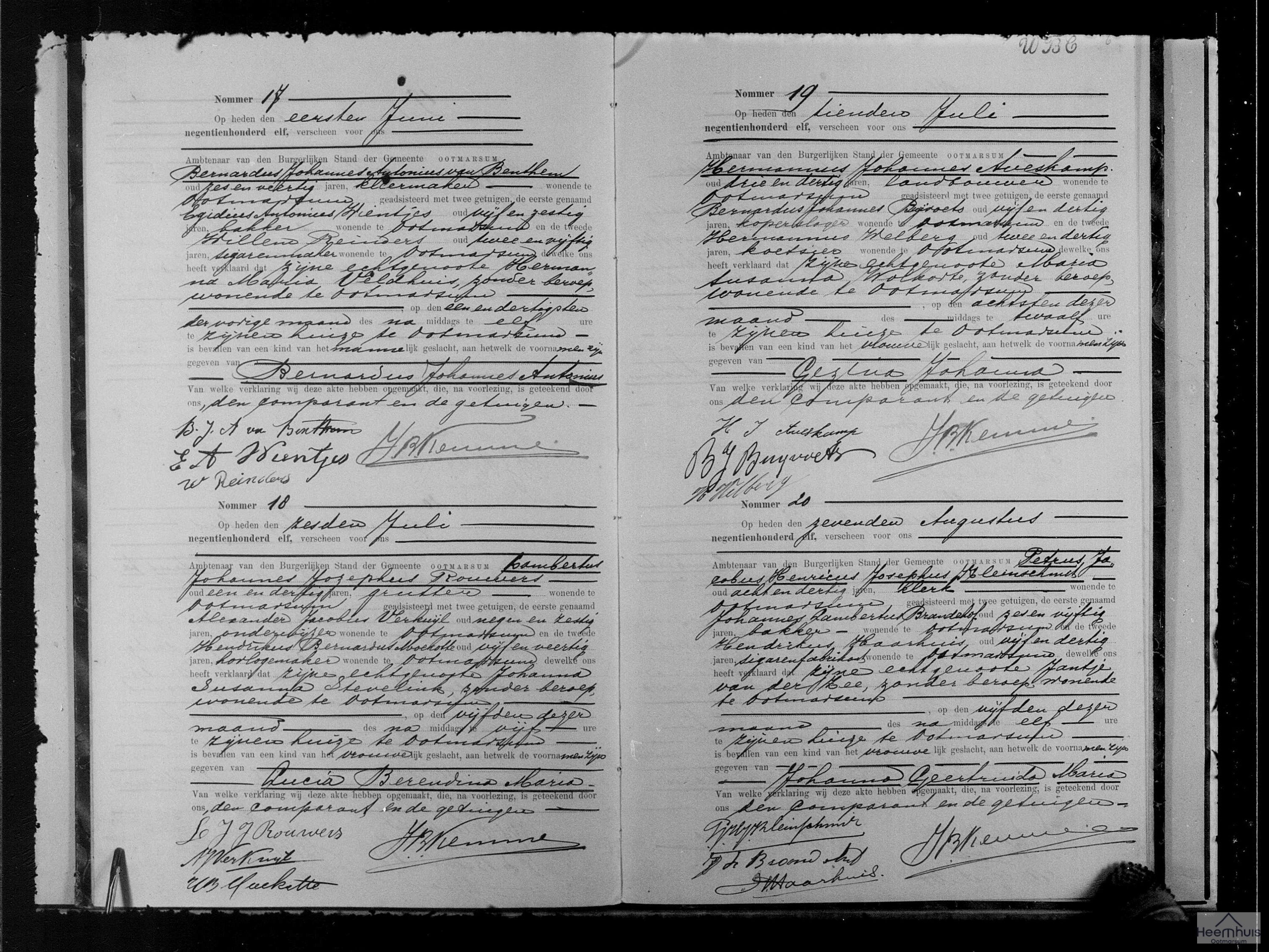 Geboorteakte van Lucia Berendina Maria Rouwers