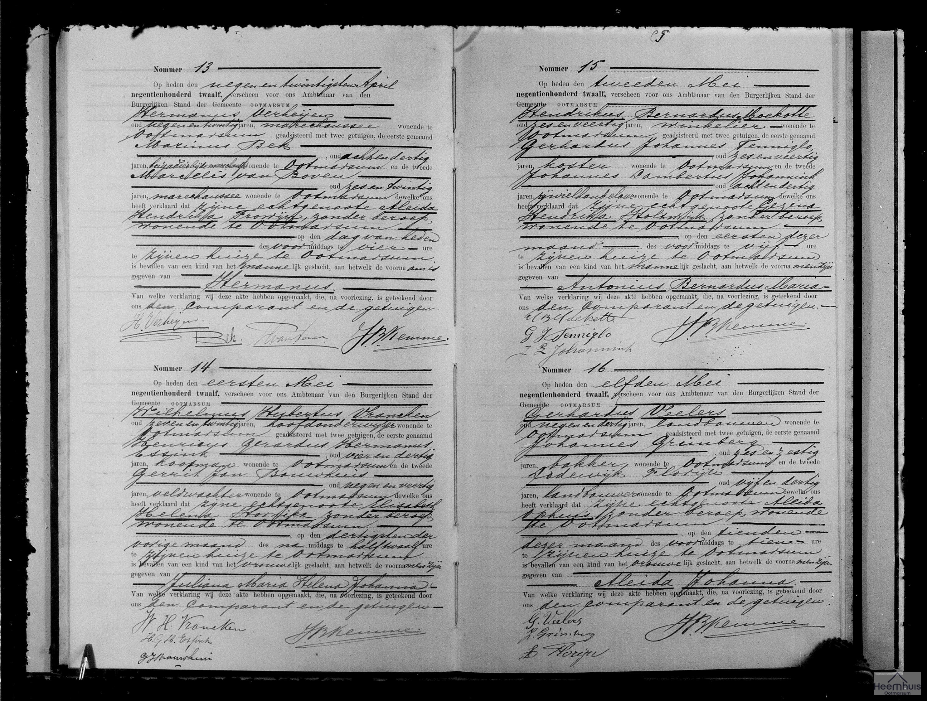 Geboorteakte van Antonius Bernardus Maria Moekotte