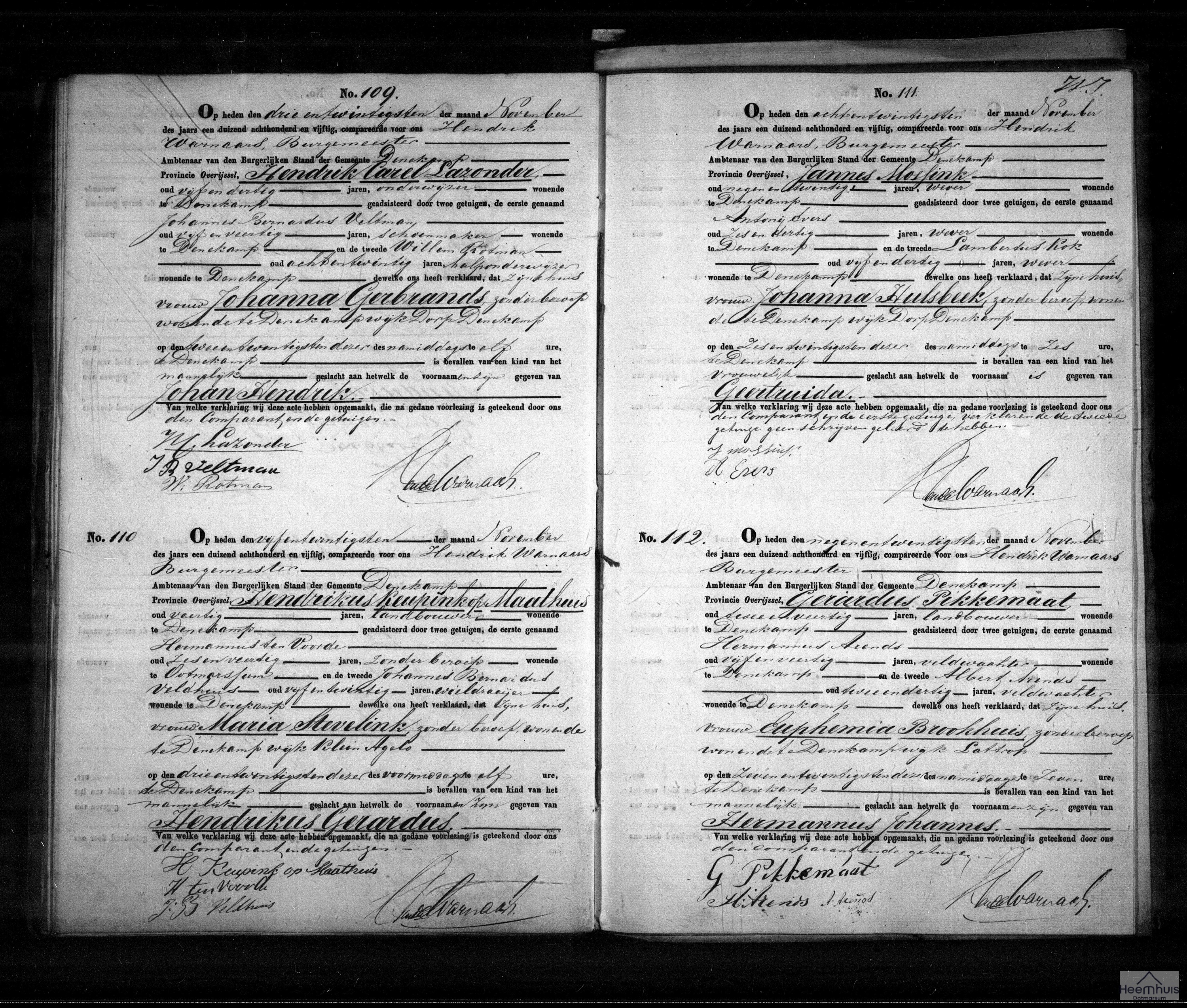 Geboorteakte van Hermannus Johannes Pikkemaat