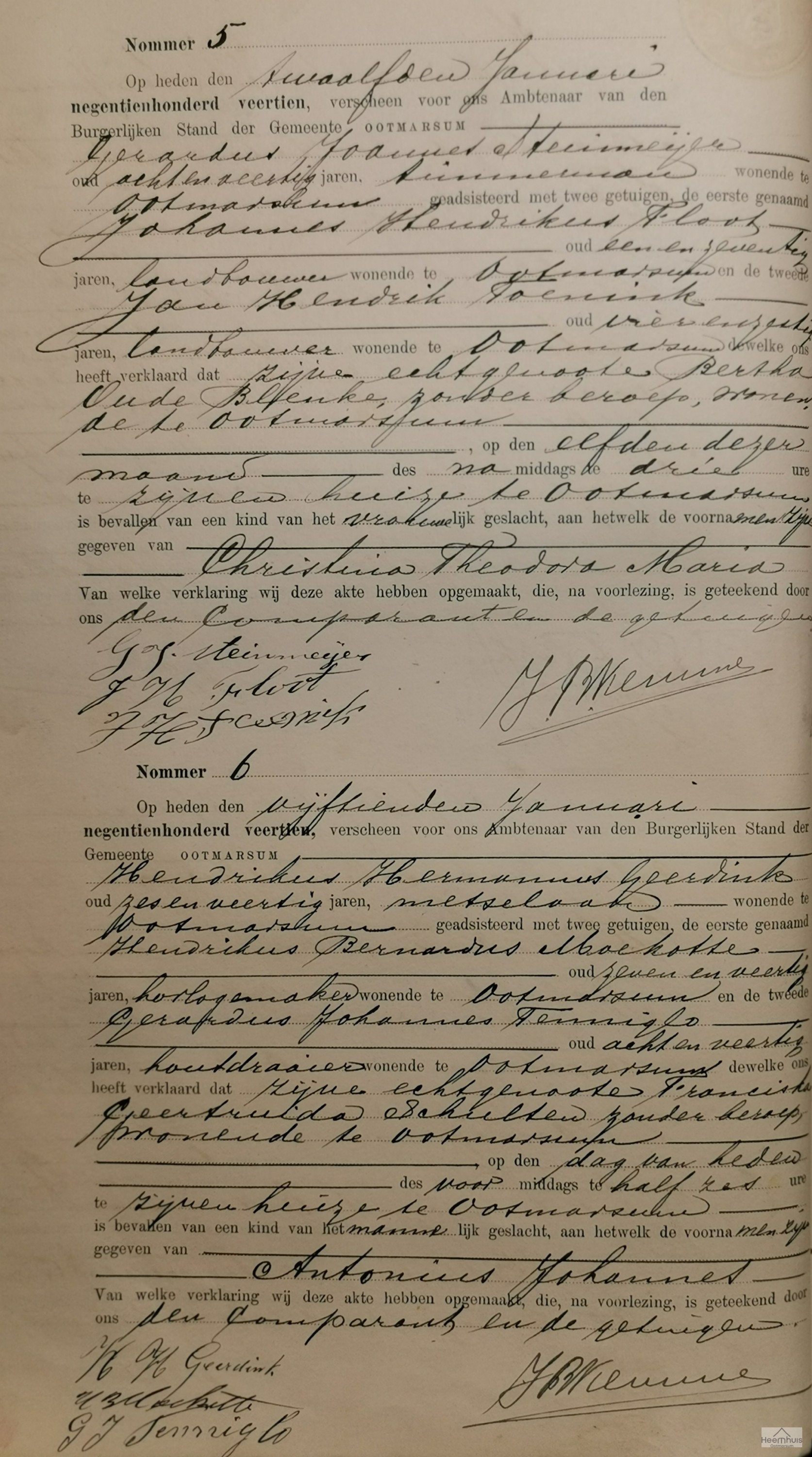 Geboorteakte van Antonius Johannes Geerdink