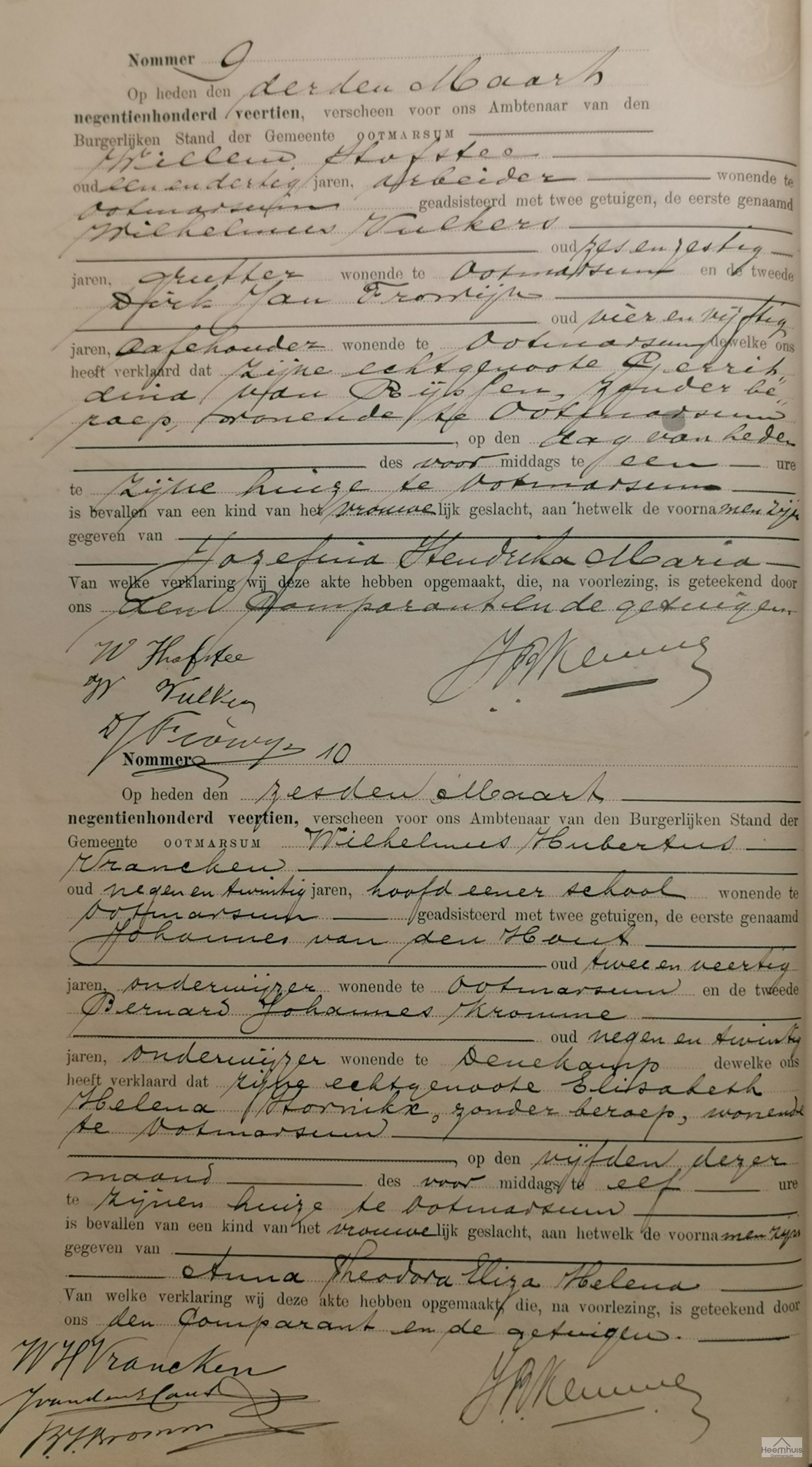 Geboorteakte van Jozefina Hendrika Maria Hofstee