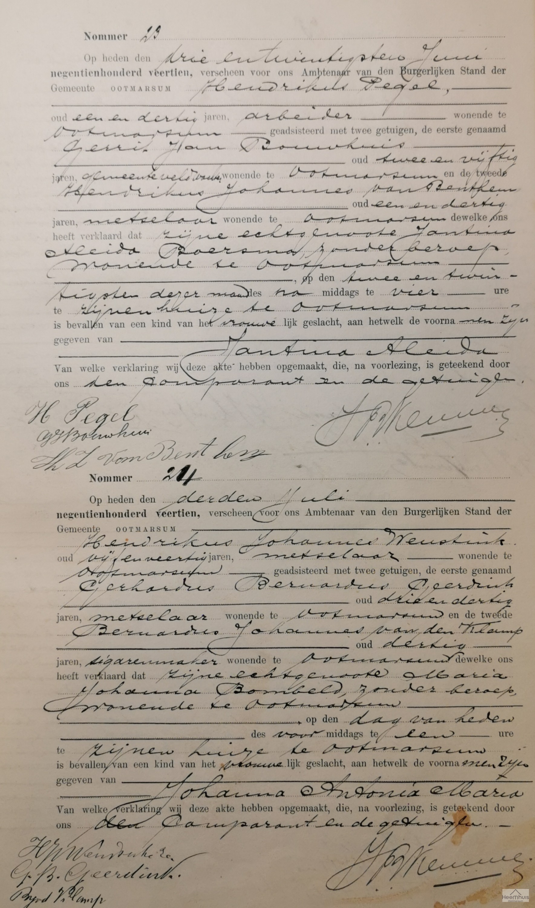 Geboorteakte van Johanna Antonia Maria Weustink Geboorteakte van Johanna Antonia Maria Weustink