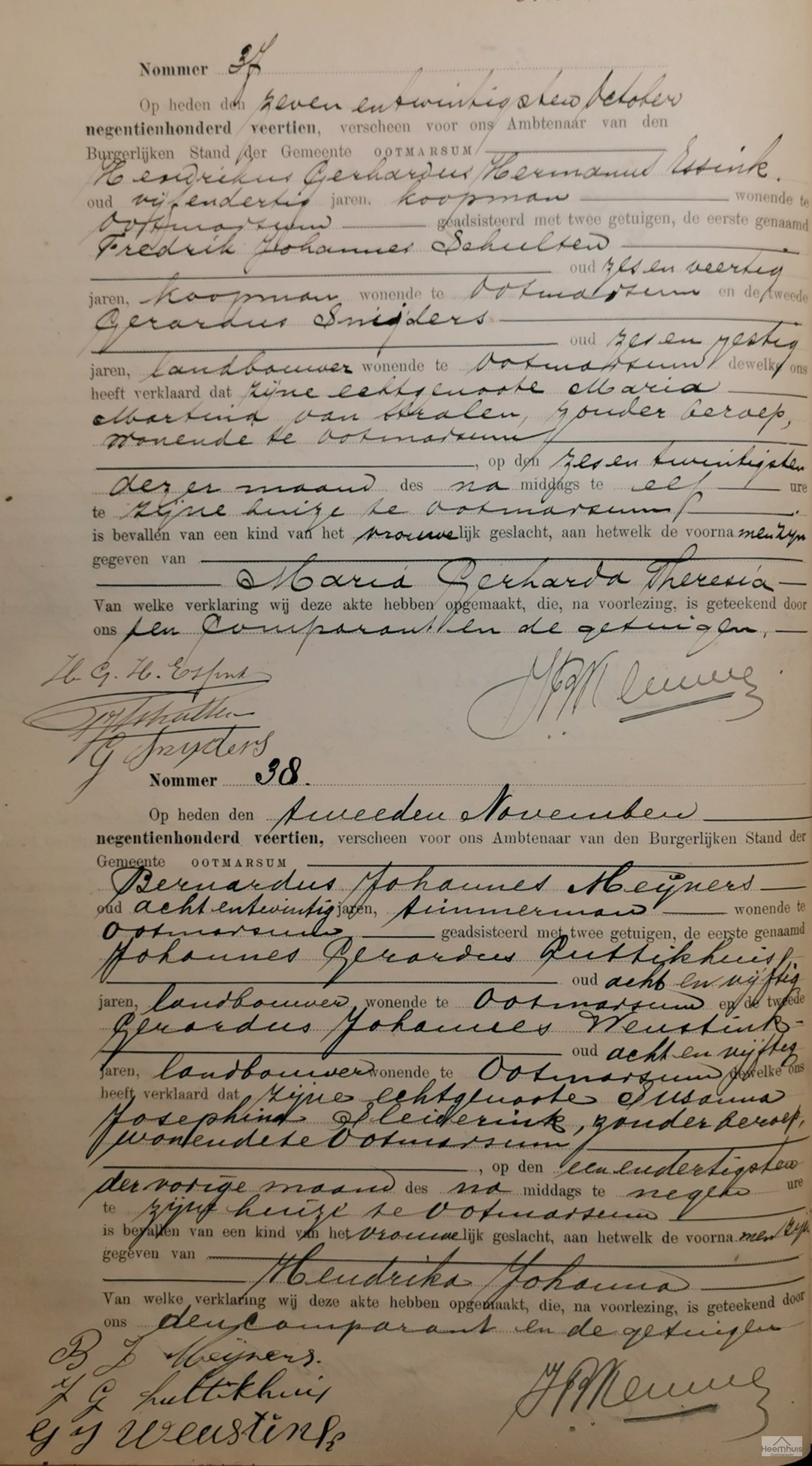 Geboorteakte van Maria Gerharda Theresia Essink