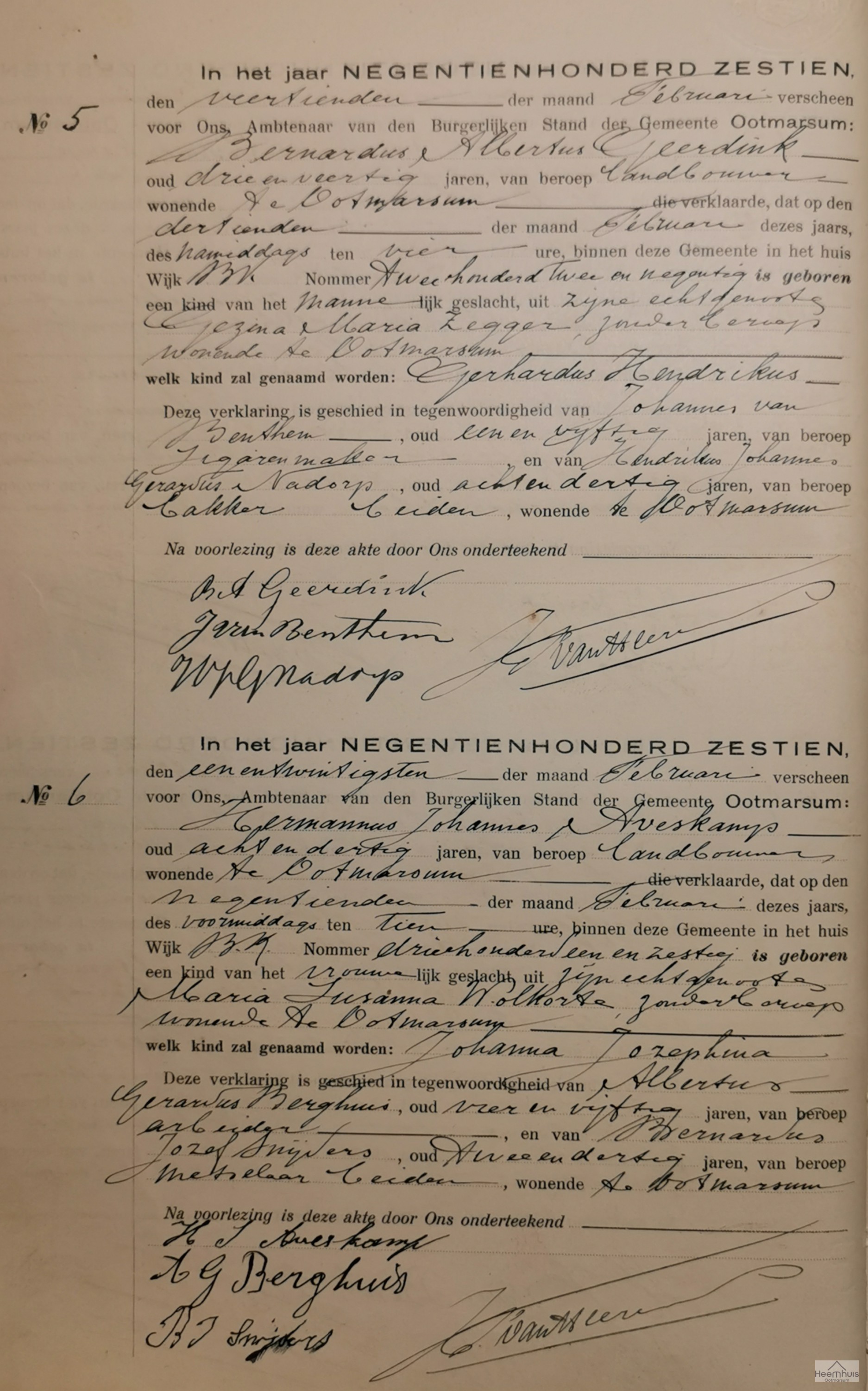 Geboorteakte van Johanna Jozephina Aveskamp