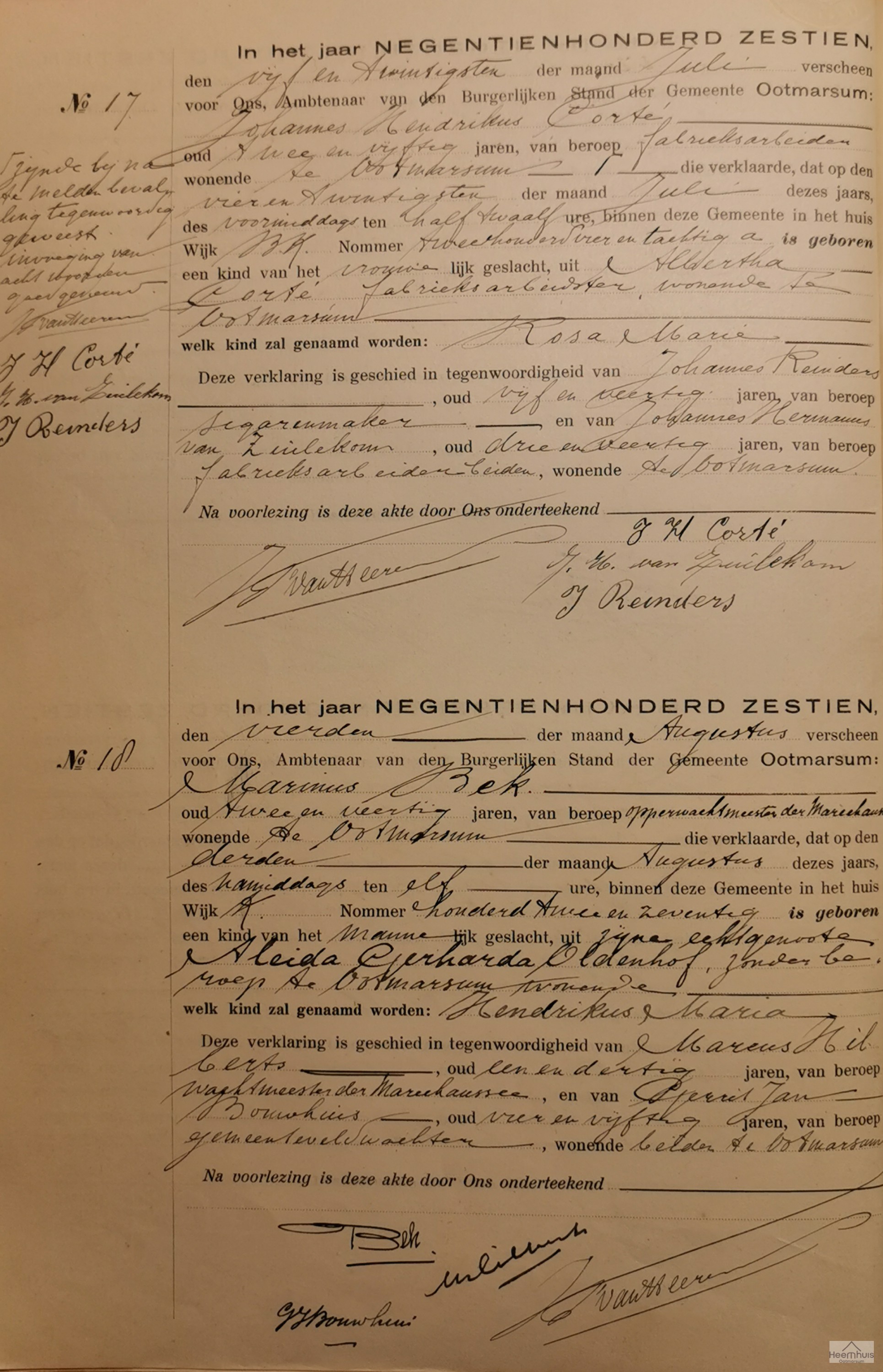 Geboorteakte van Rosa Marie Corté