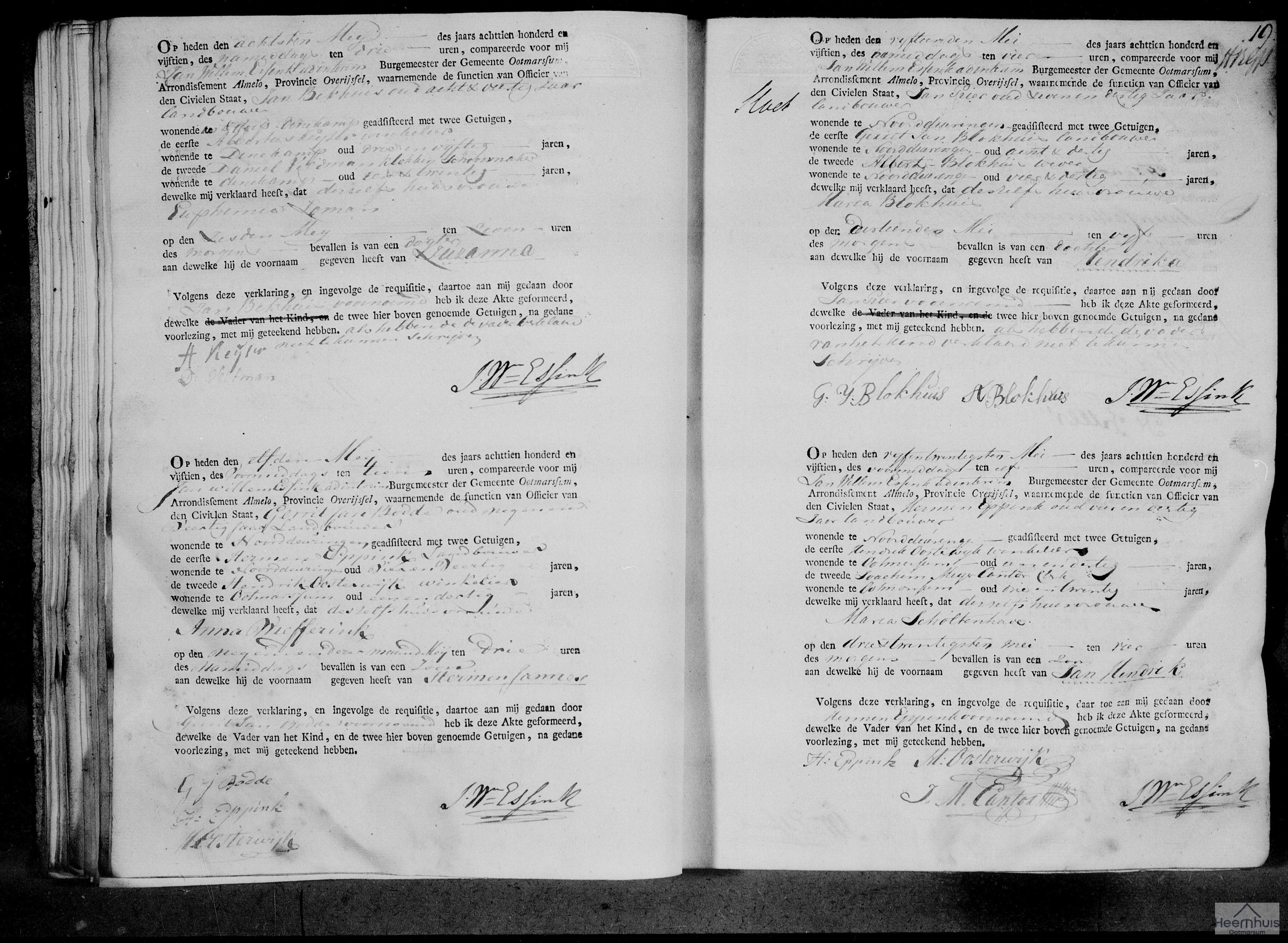 Geboorteakte van Jan Hendrik Eppink