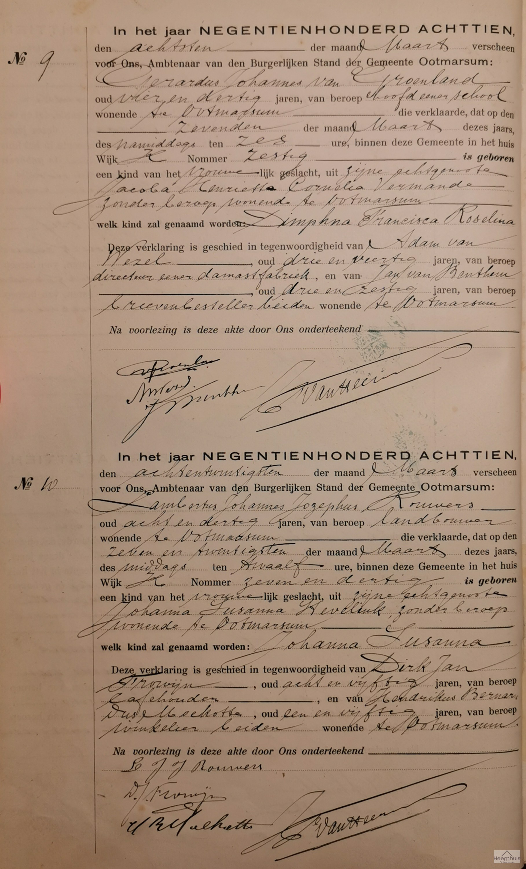 Geboorteakte van Johanna Susanna Rouwers