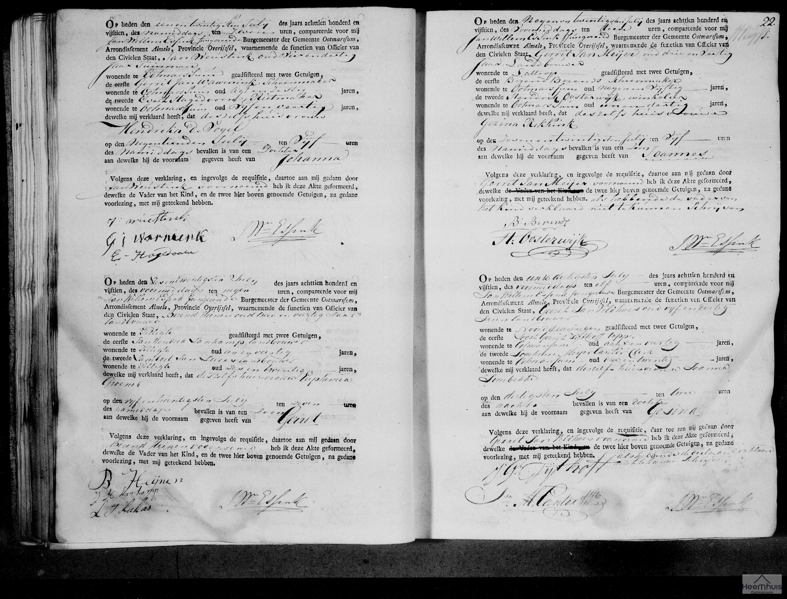 Geboorteakte van Joannes Meijer