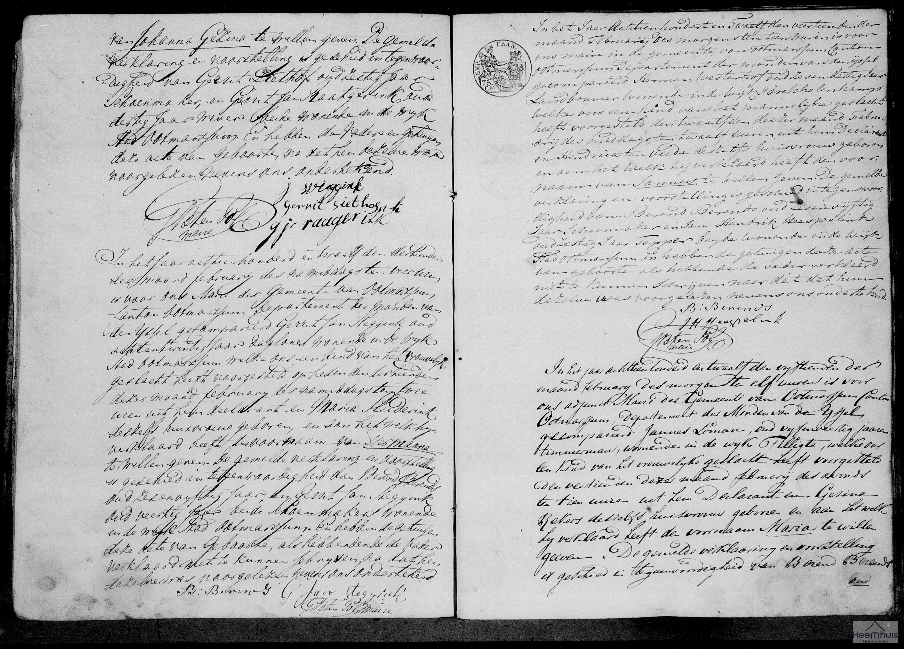 Geboorteakte van Hermanna Steggink