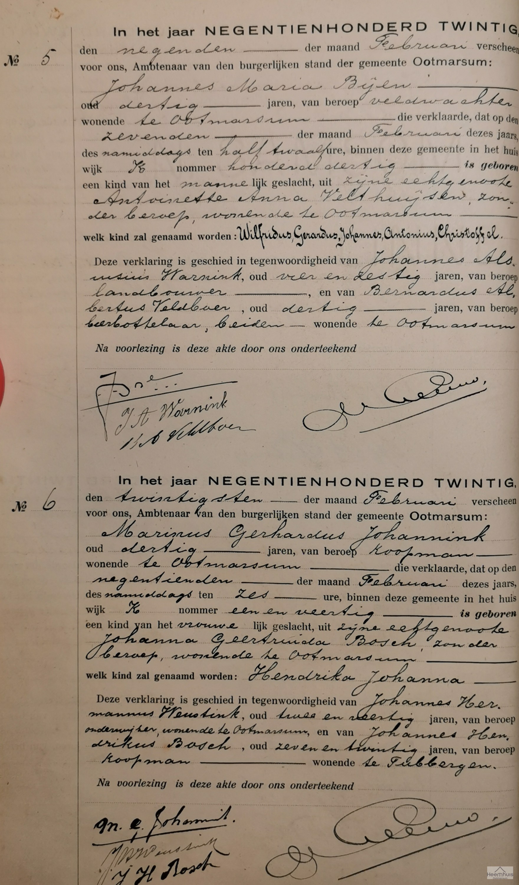 Geboorteakte van Hendrika Johanna Johannink Geboorteakte van Hendrika Johanna Johannink