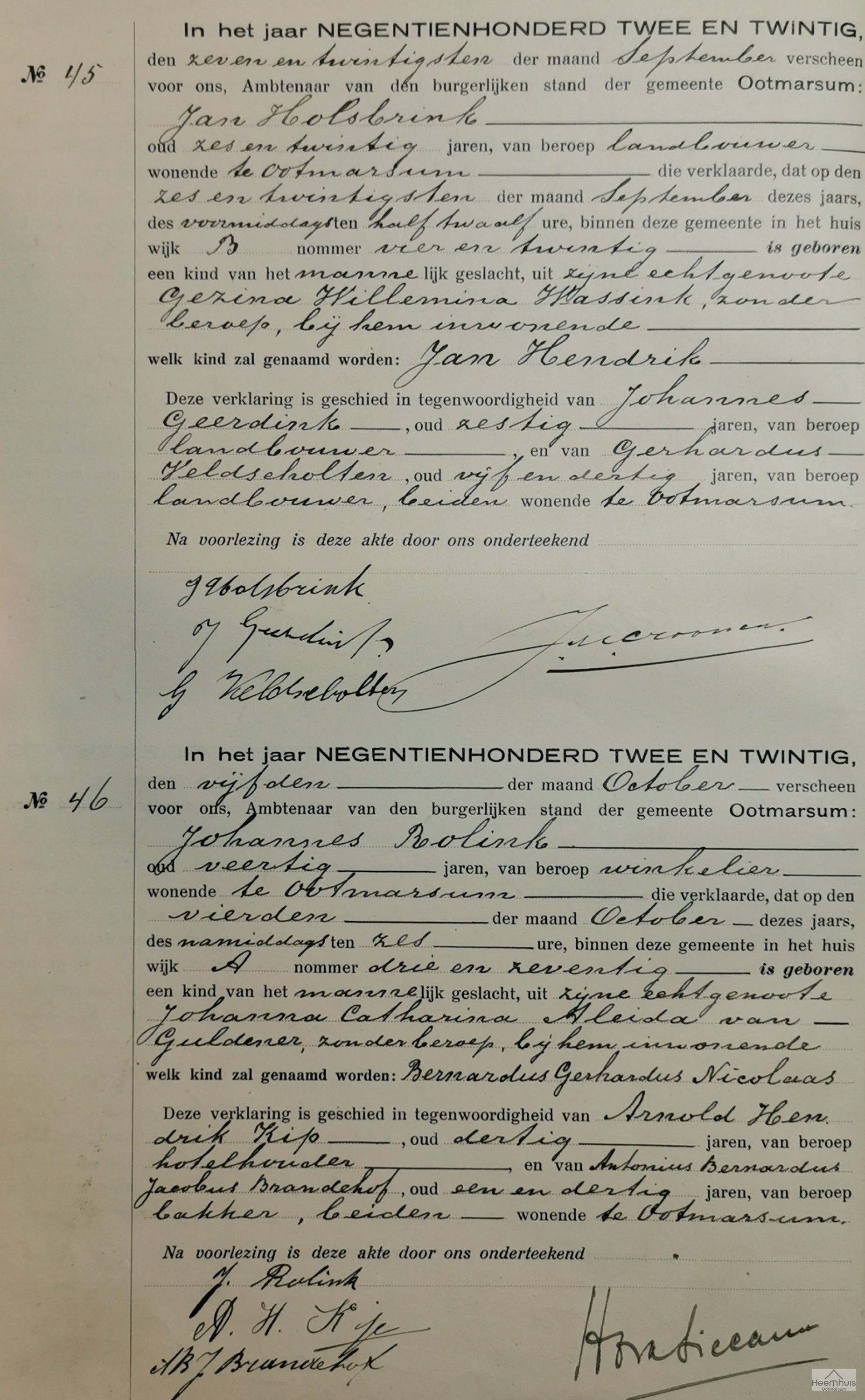 Geboorteakte van Bernardus Gerhardus Nicolaas Rolink Geboorteakte van Bernardus Gerhardus Nicolaas Rolink