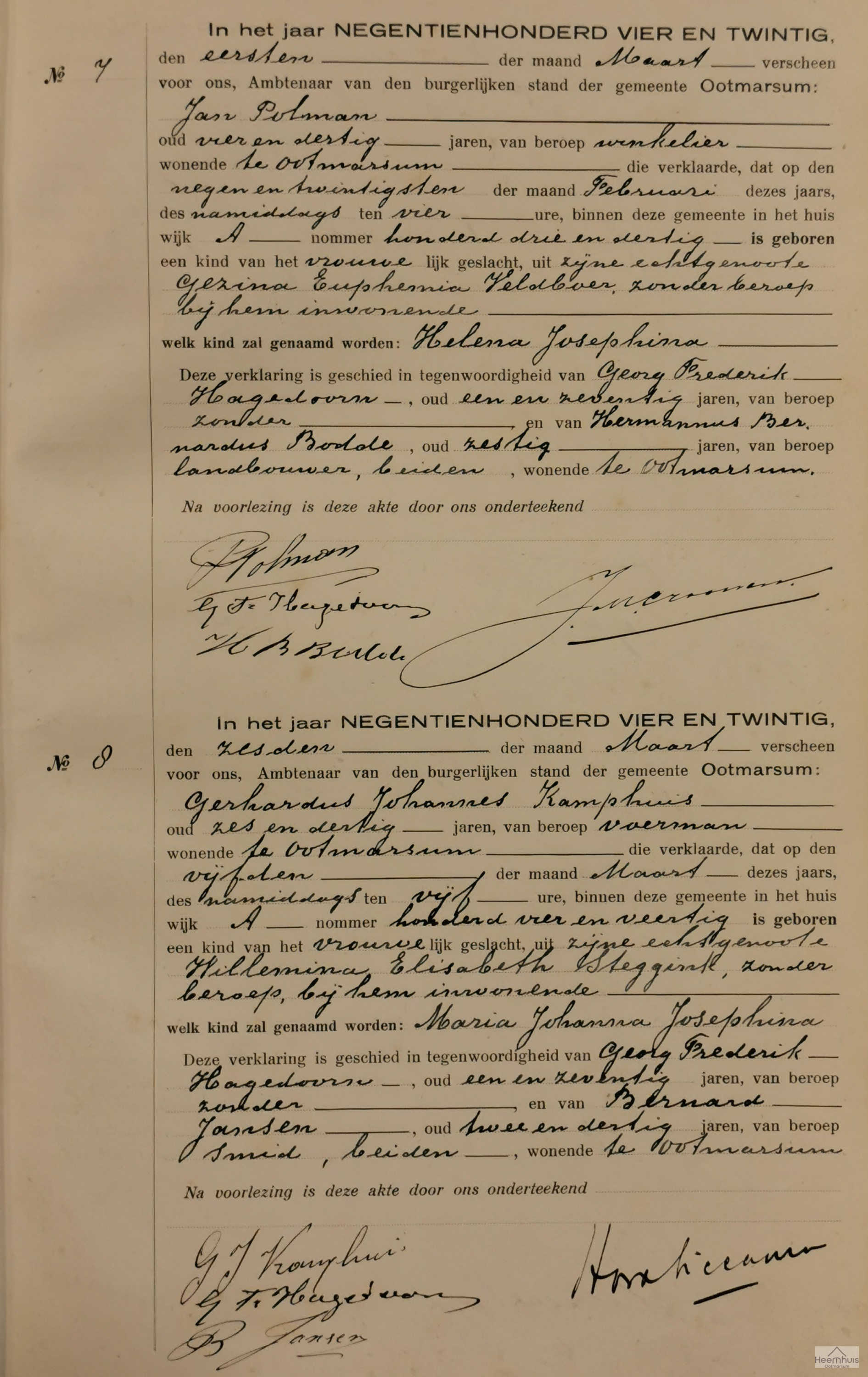 Geboorteakte van Helena Josephina Polman Geboorteakte van Helena Josephina Polman