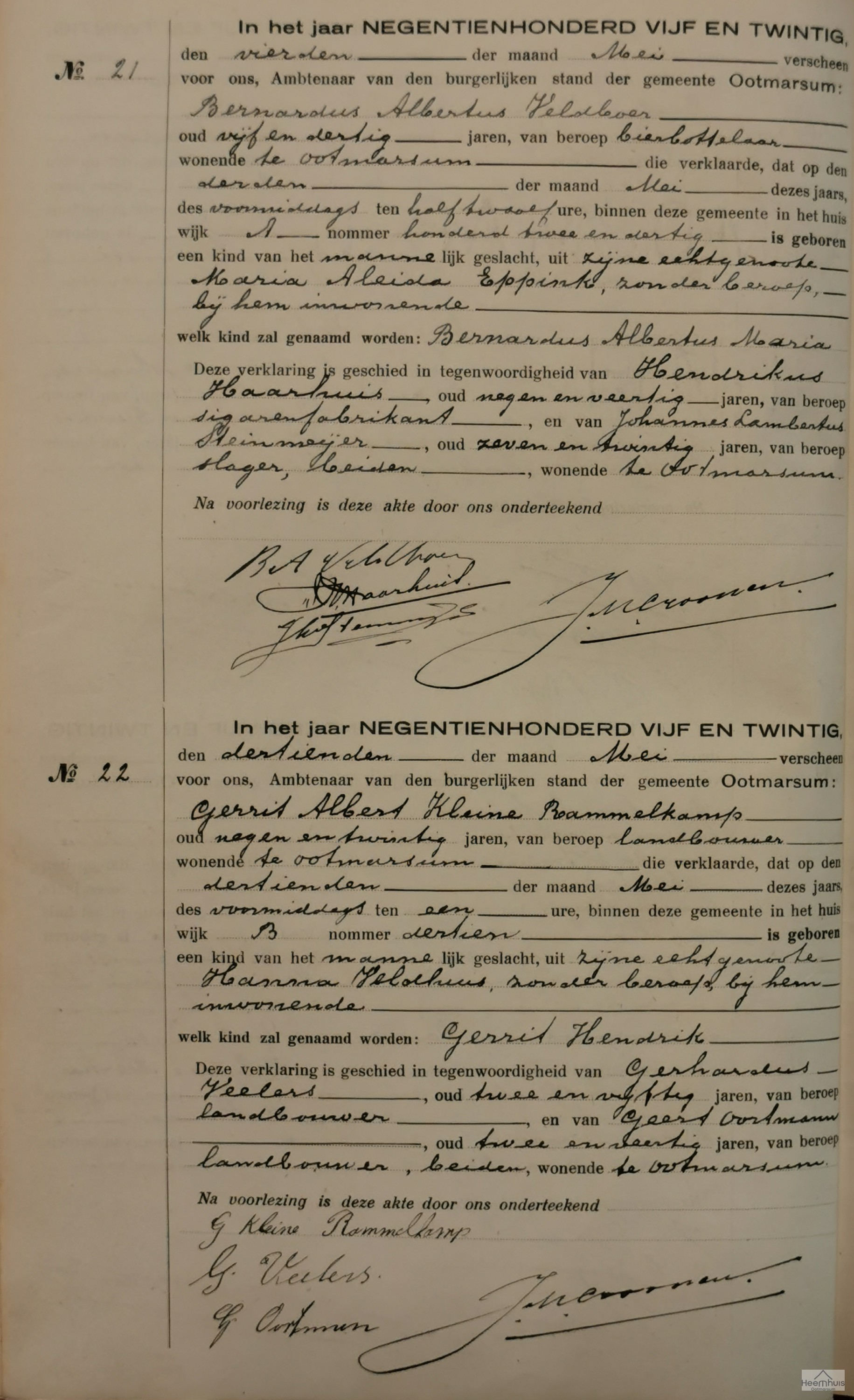 Geboorteakte van Gerrit Hendrik Kleine Rammelkamp Geboorteakte van Gerrit Hendrik Kleine Rammelkamp