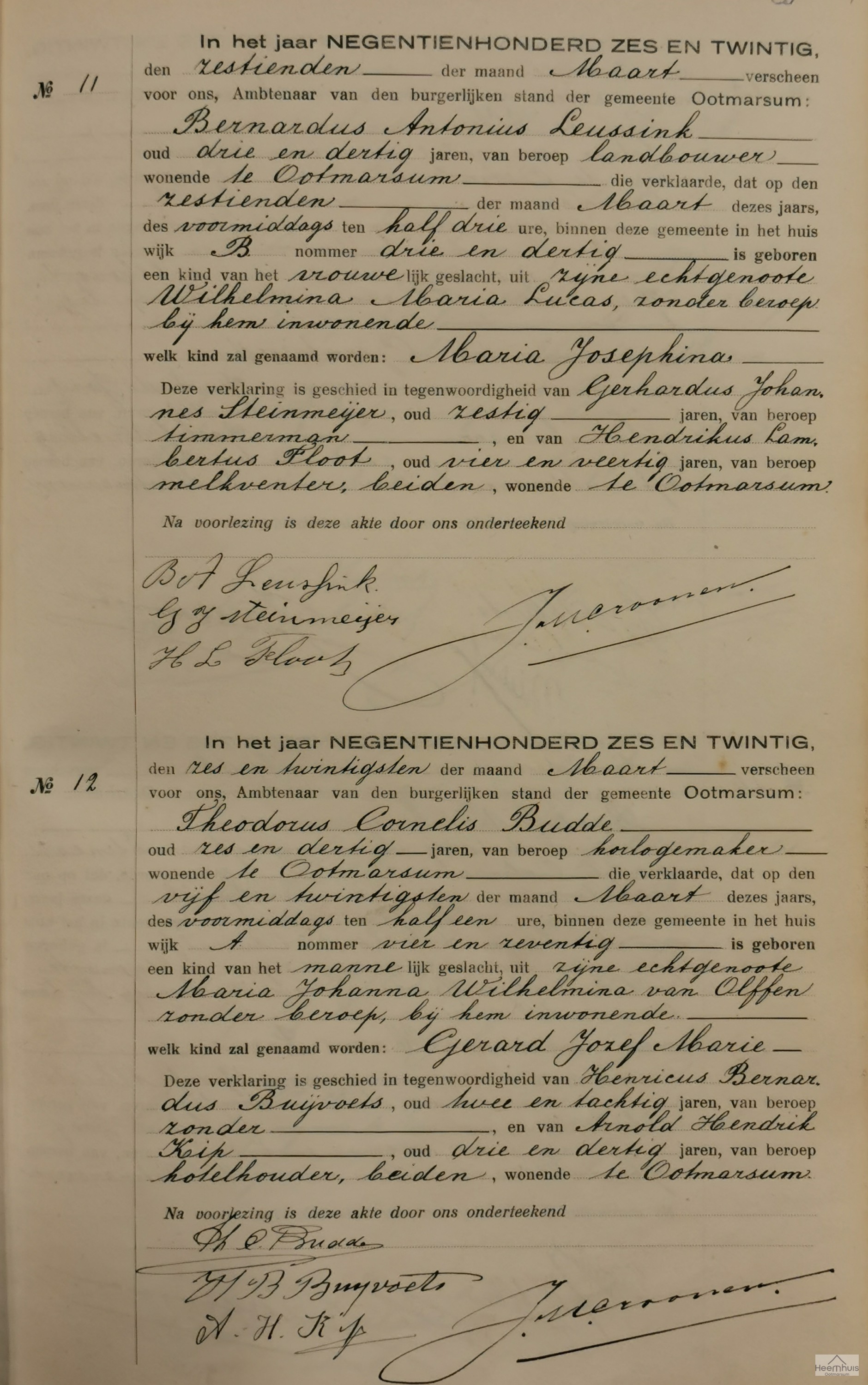 Geboorteakte van Gerard Jozef Maria Budde Geboorteakte van Gerard Jozef Maria Budde