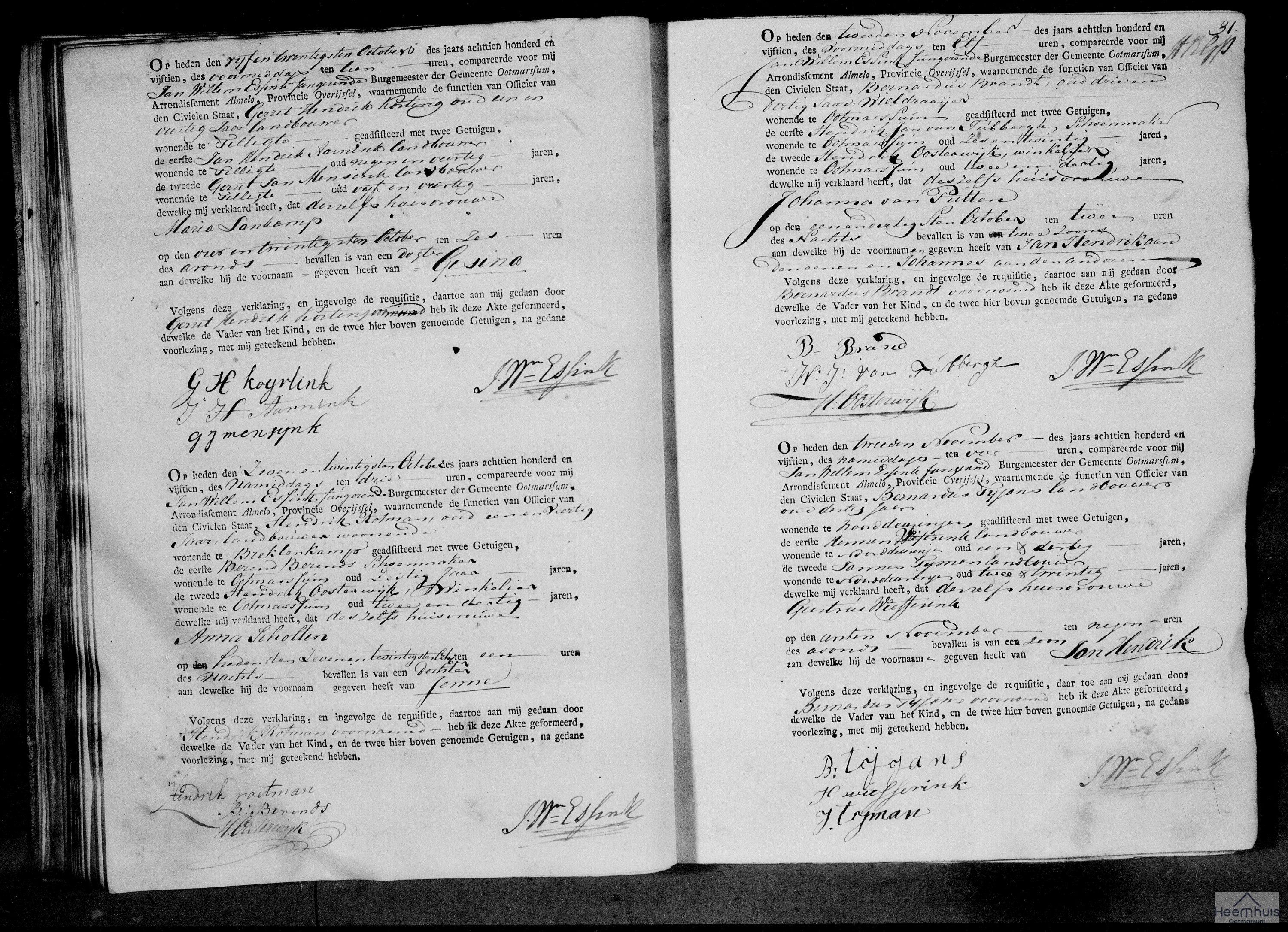 Geboorteakte van Johannes Brandt