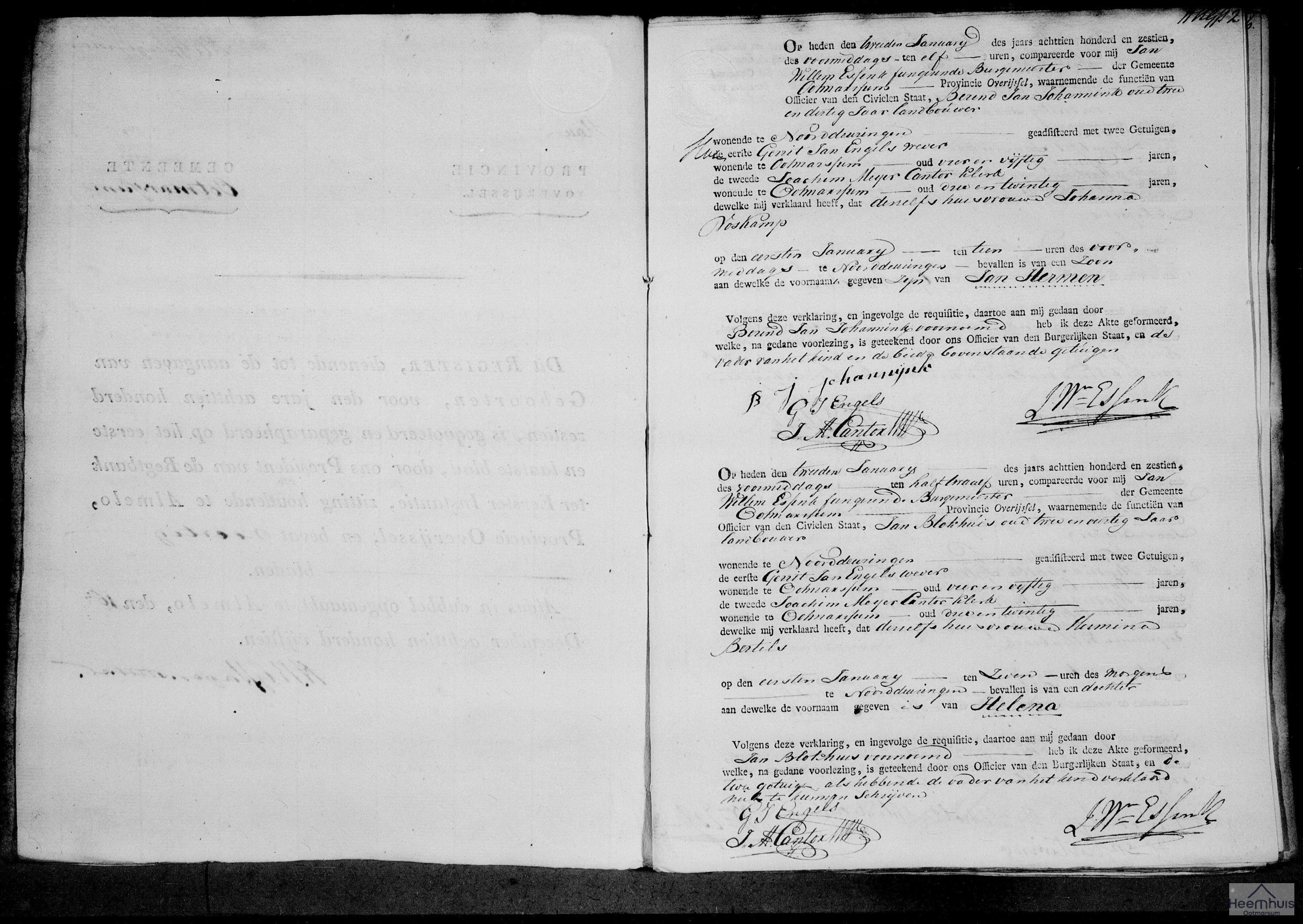 Geboorteakte van Jan Hermen Johannink