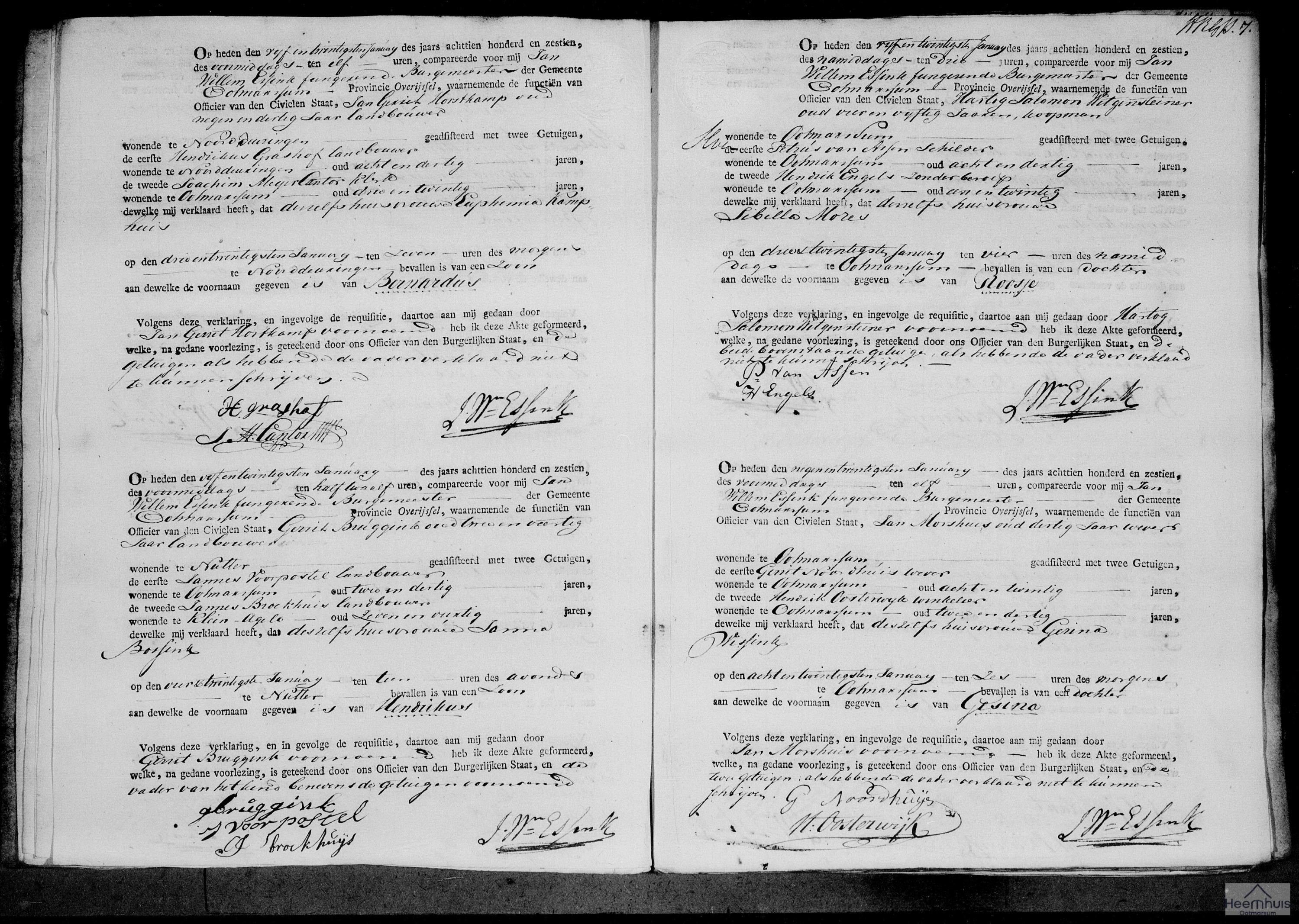 Geboorteakte van Bernardus Horstkamp