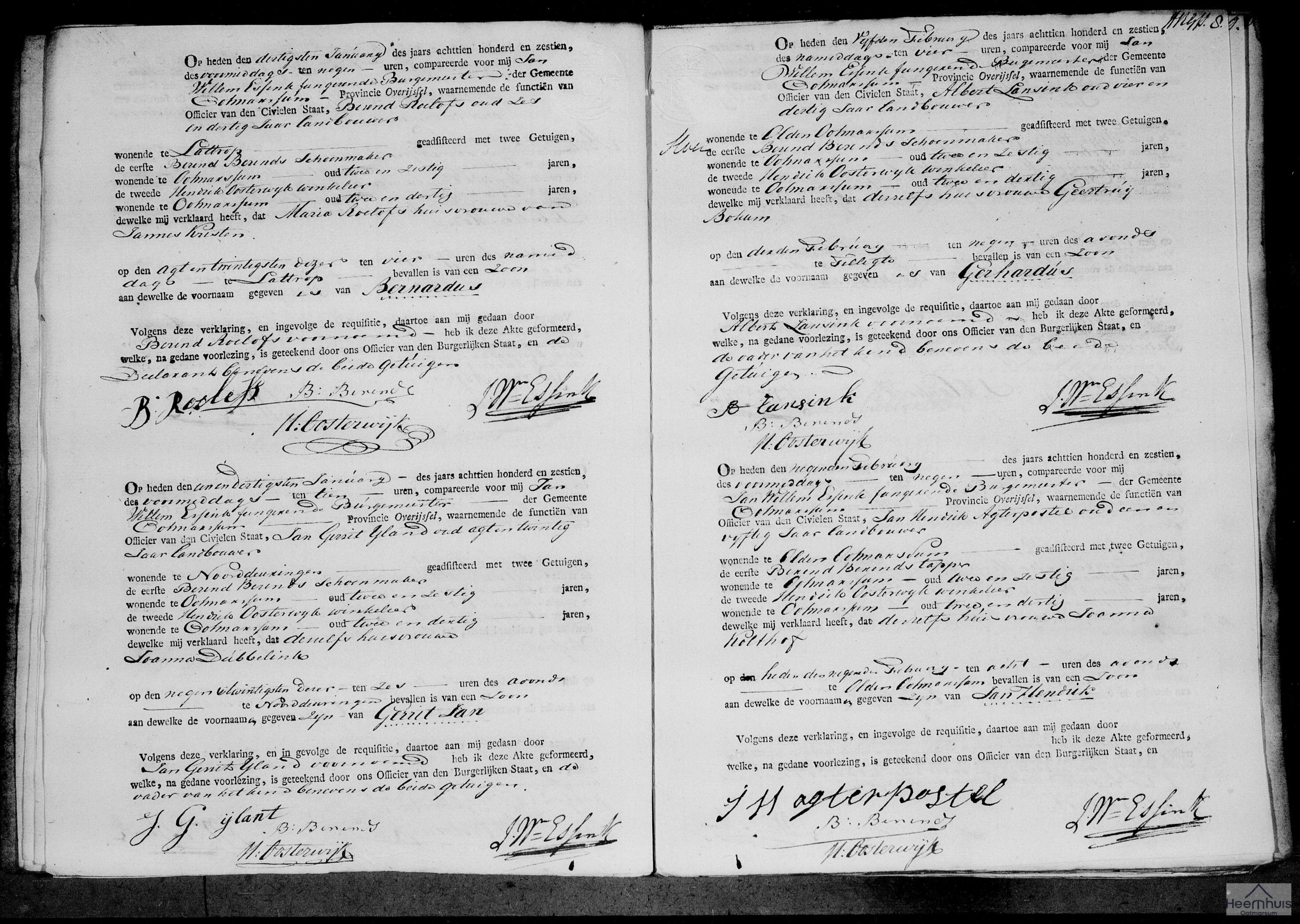 Geboorteakte van Gerhardus Lansink