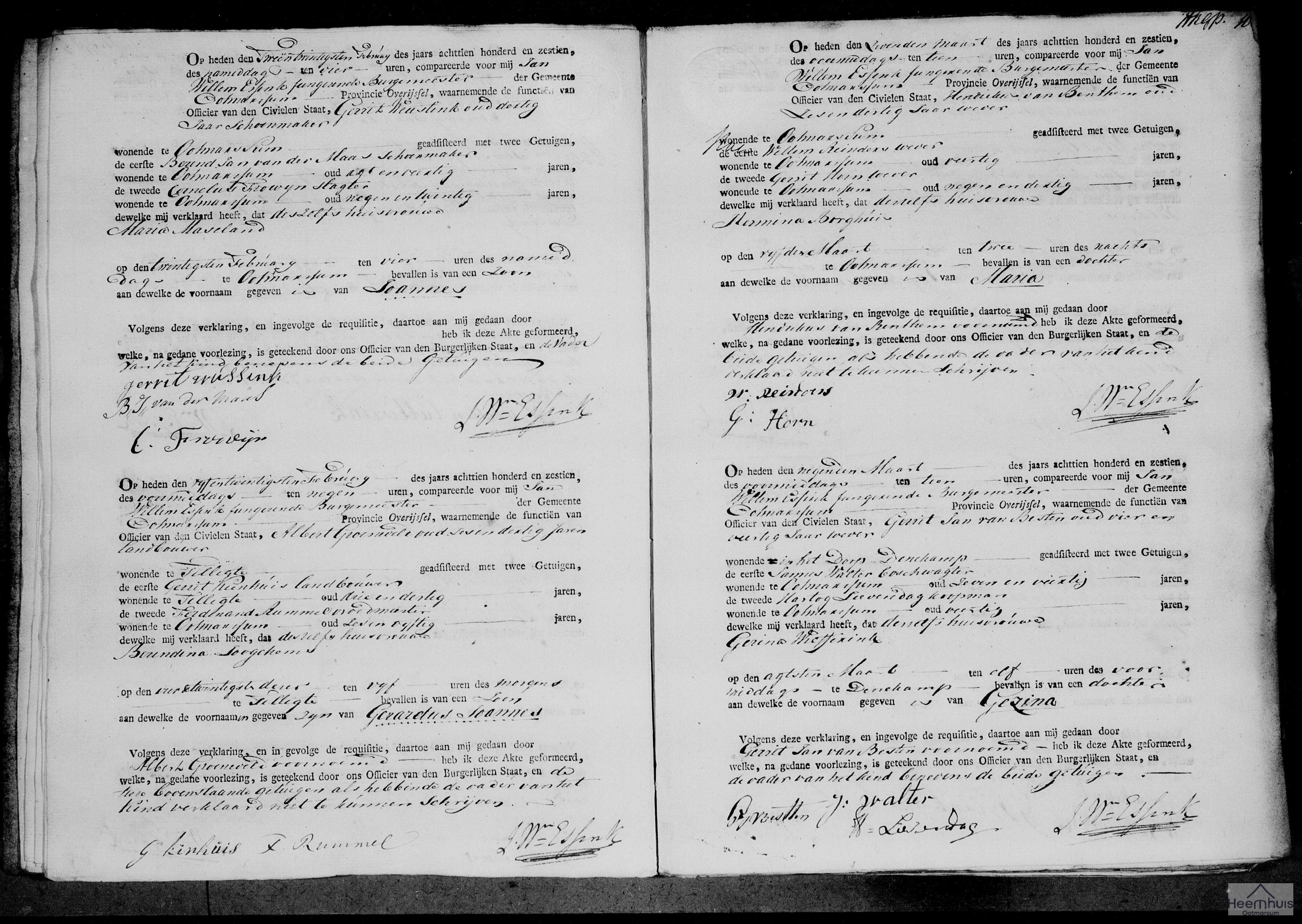 Geboorteakte van Joannes Weustink