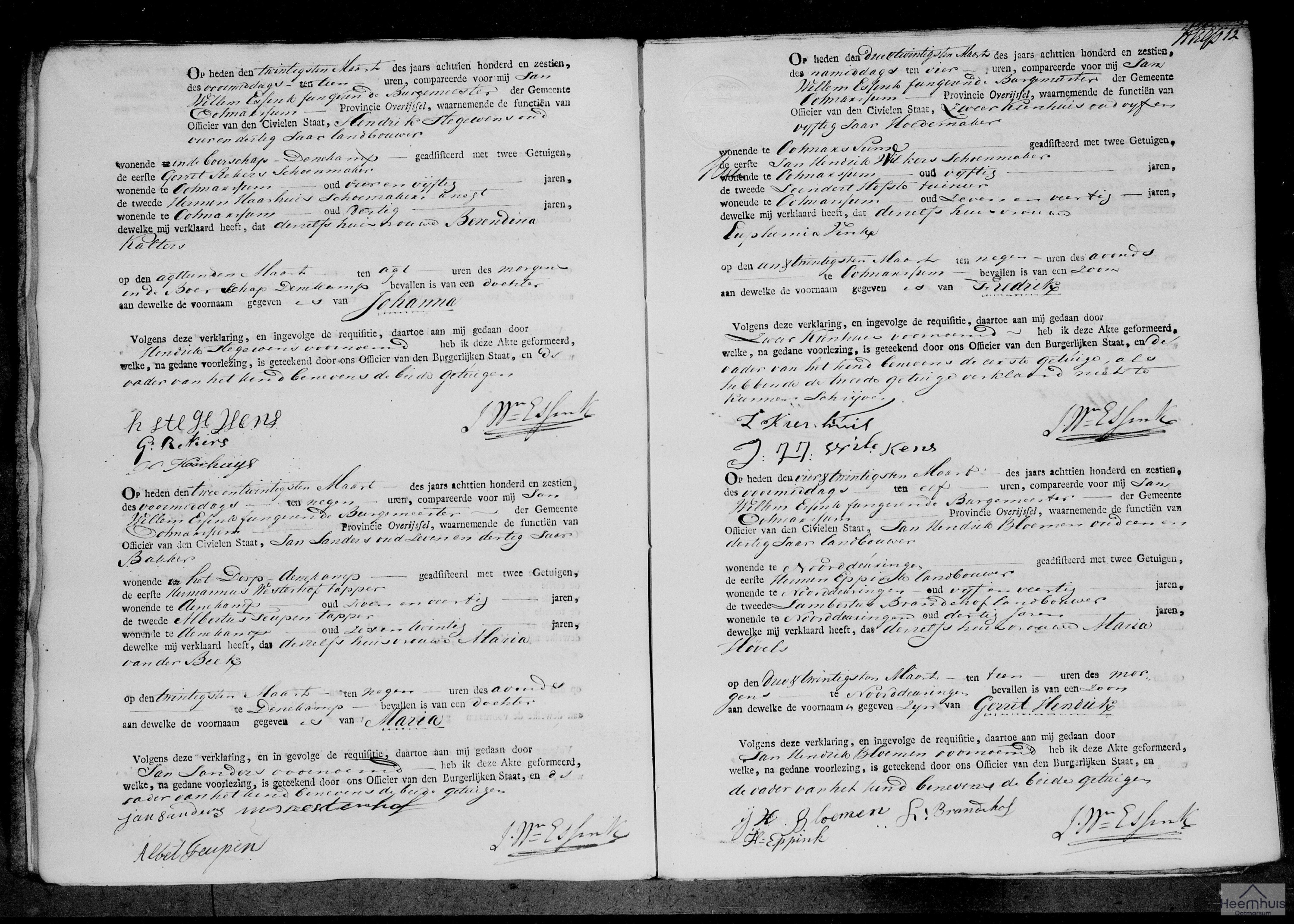 Geboorteakte van Gerrit Hendrik Bloemen