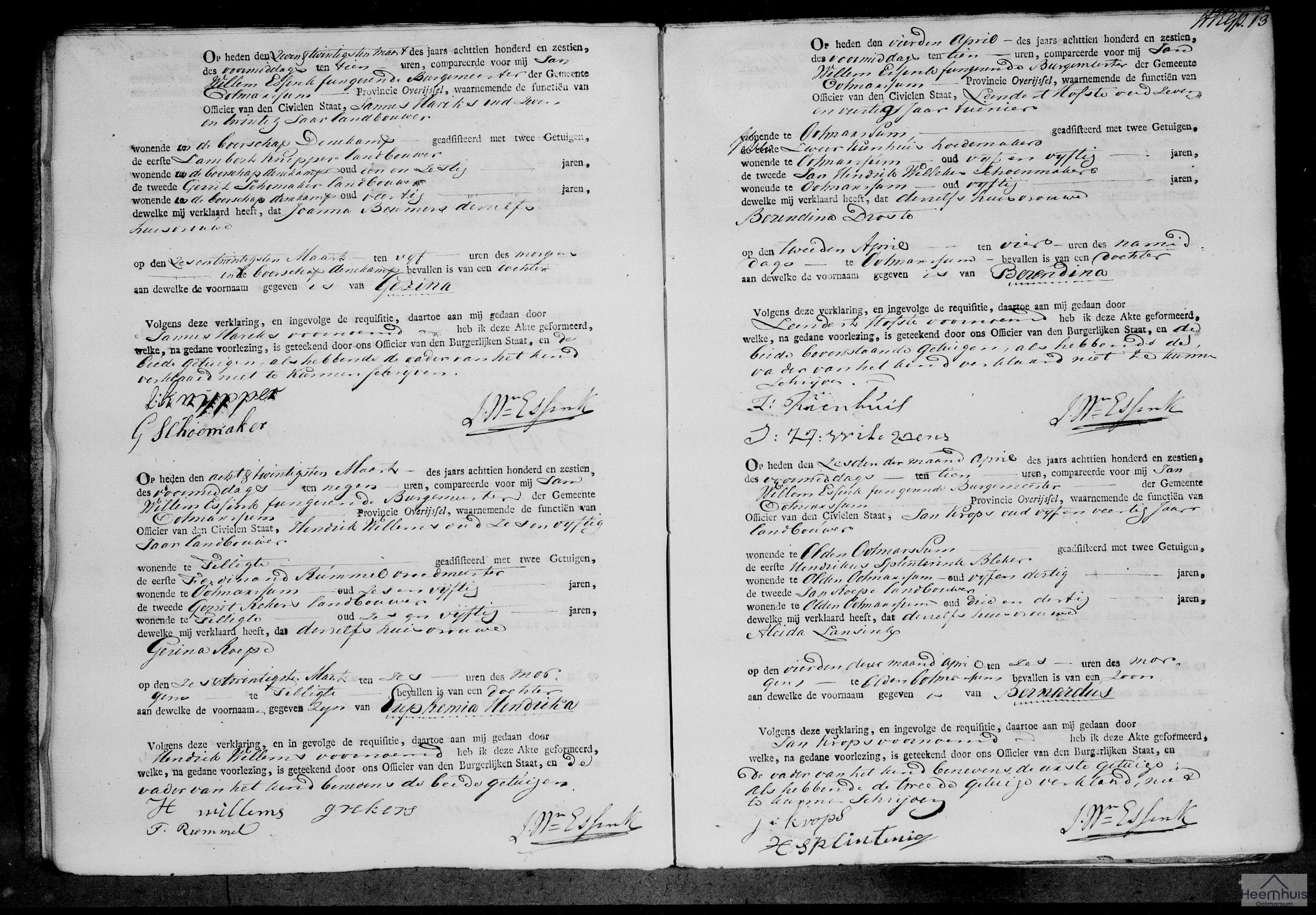 Geboorteakte van Euphemia Hendrika Willems