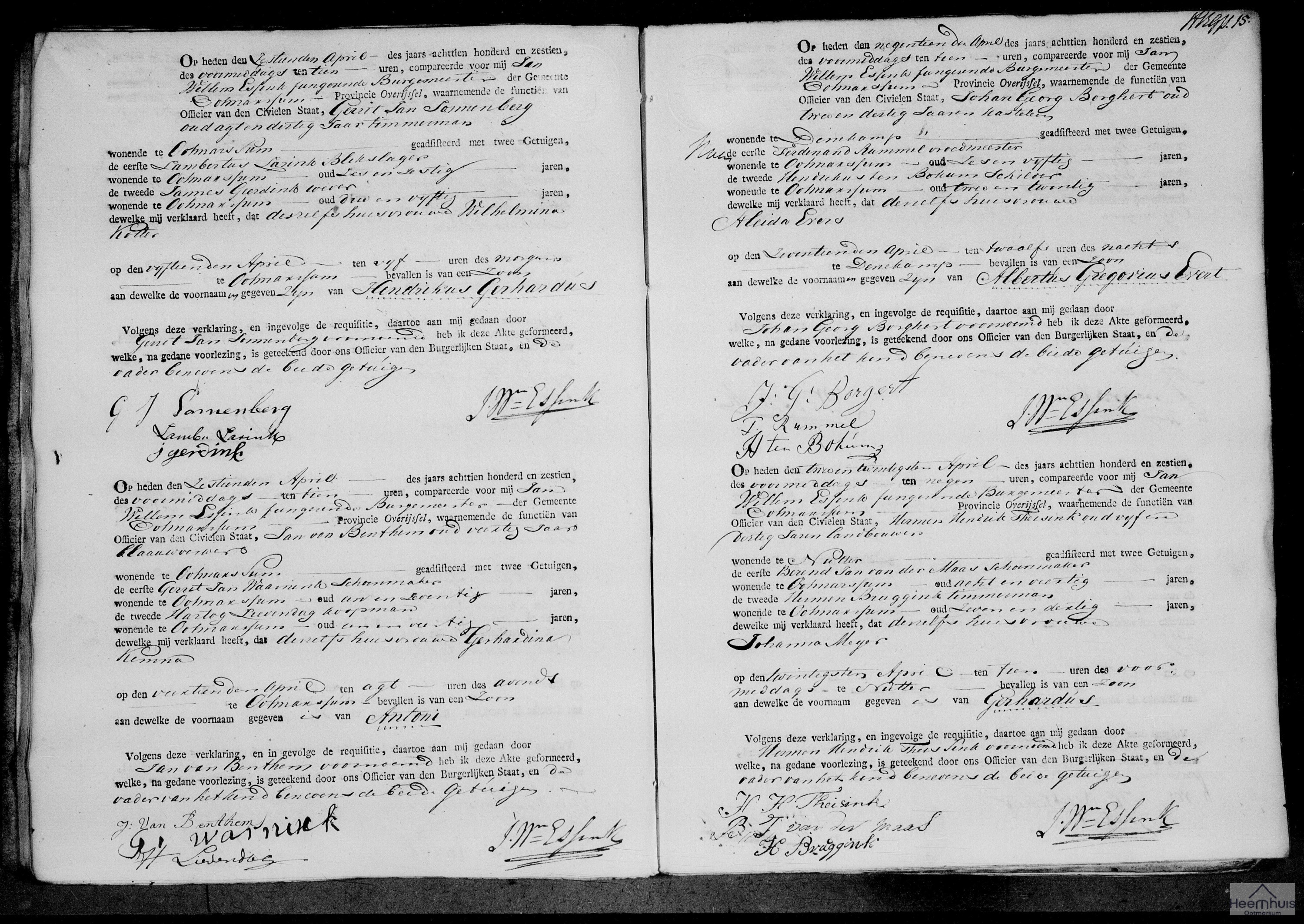 Geboorteakte van Gerhardus Thesink