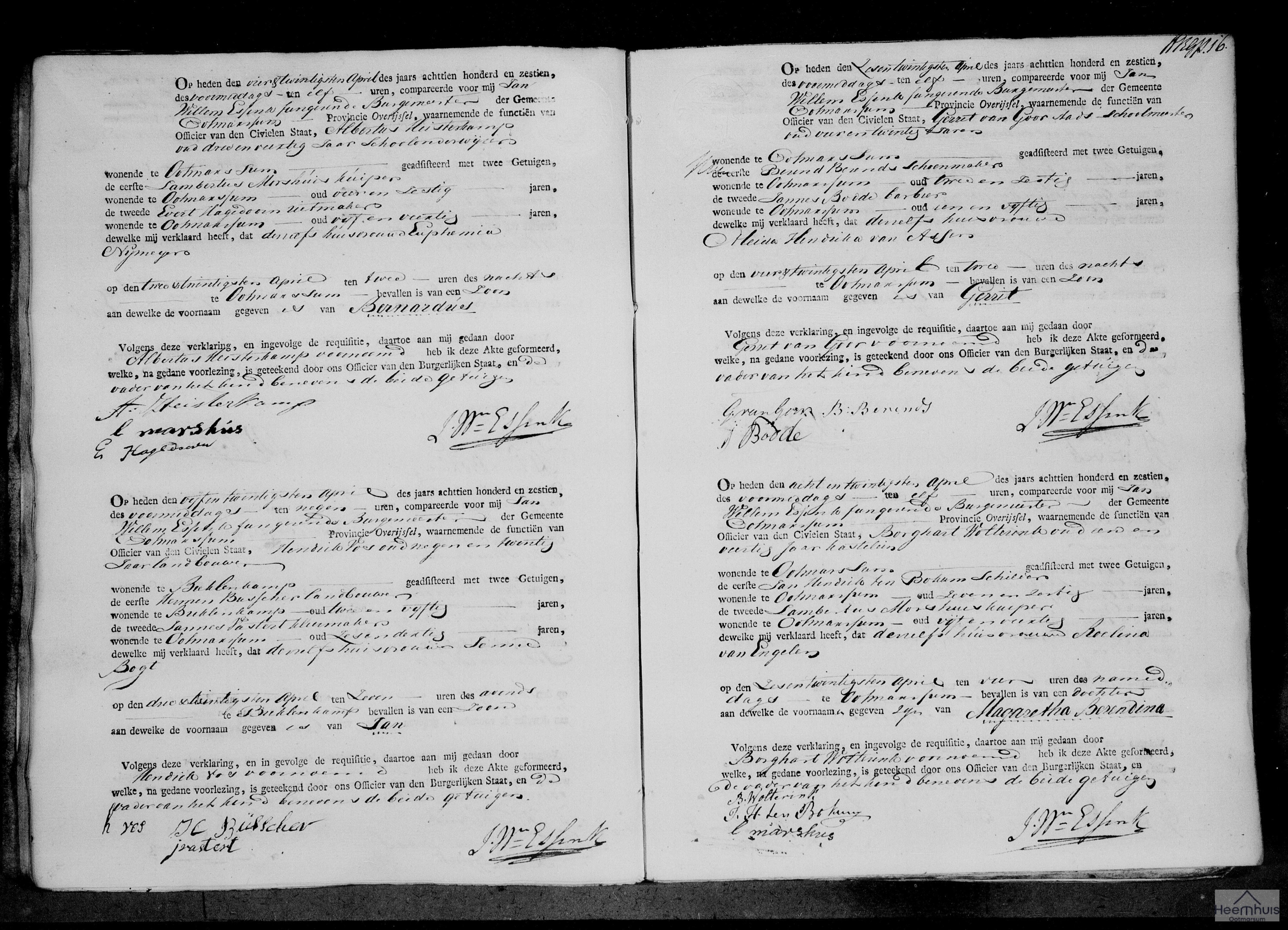 Geboorteakte van Bernardus Heisterkamp