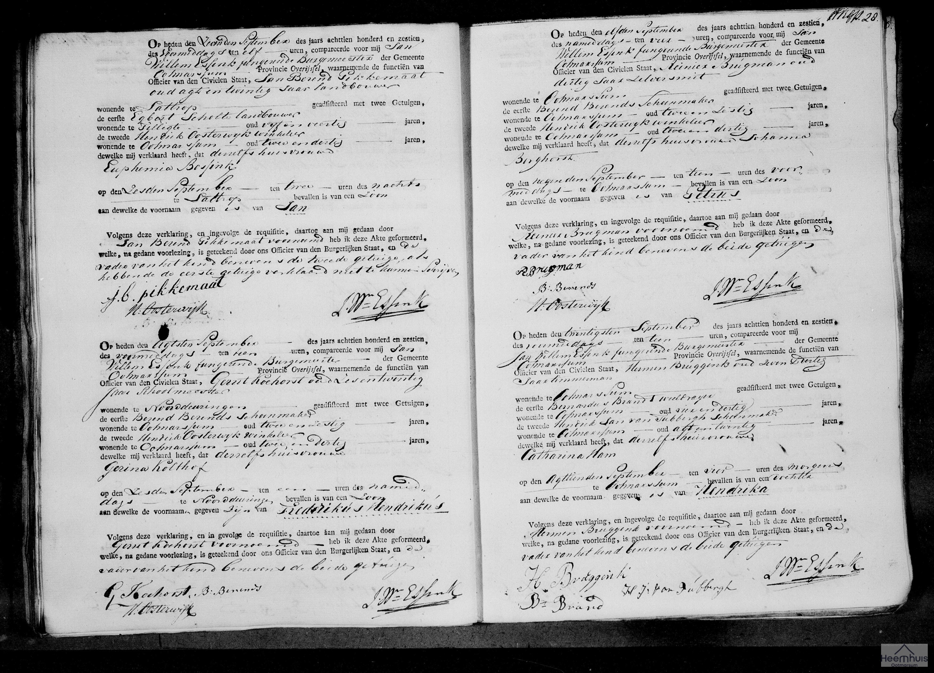 Geboorteakte van Frederikus Hendrikus Koehorst