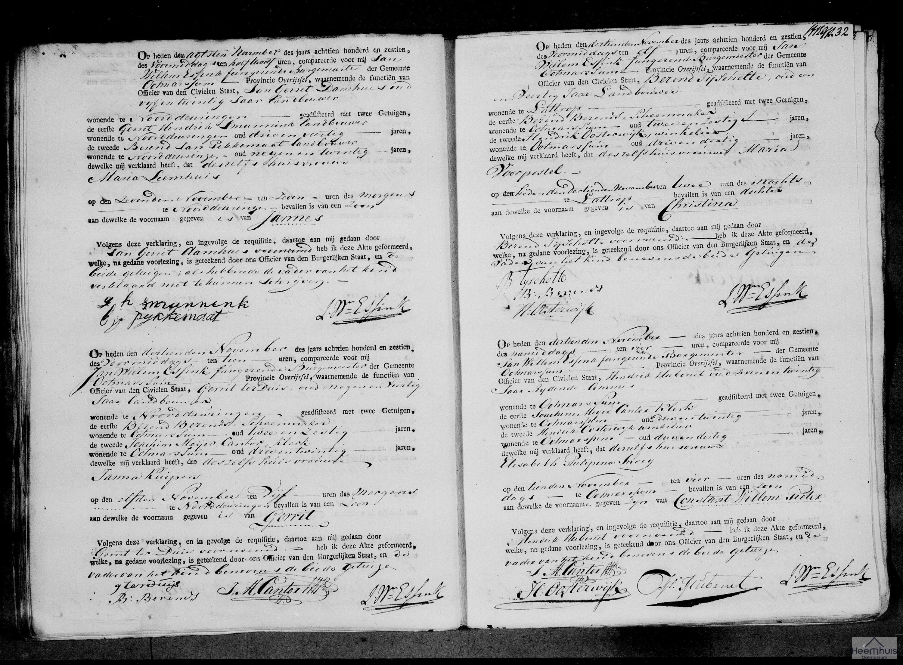 Geboorteakte van Jannes Damhuis