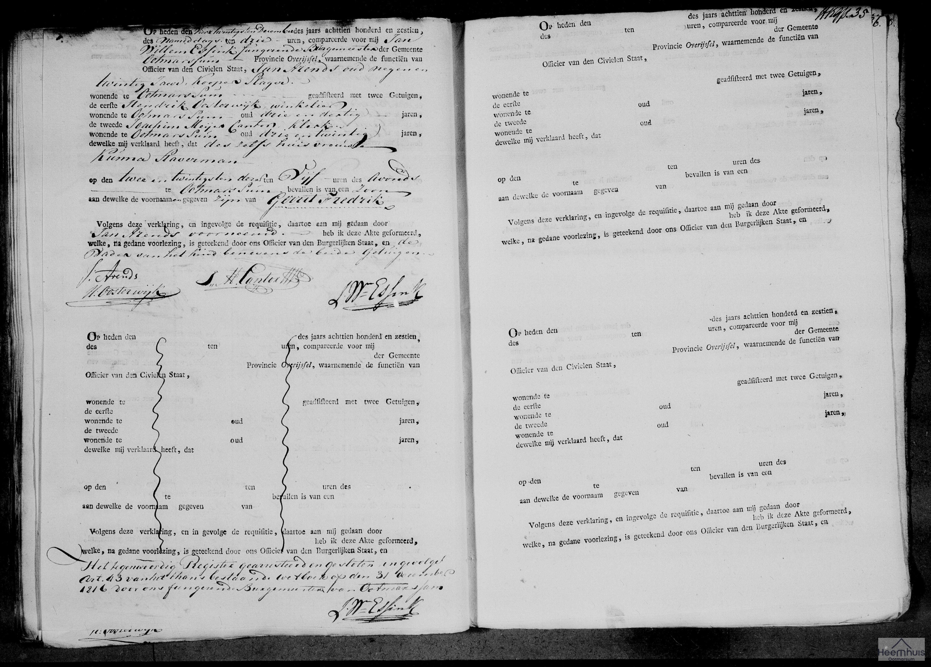 Geboorteakte van Gerrit Fredrik Arends